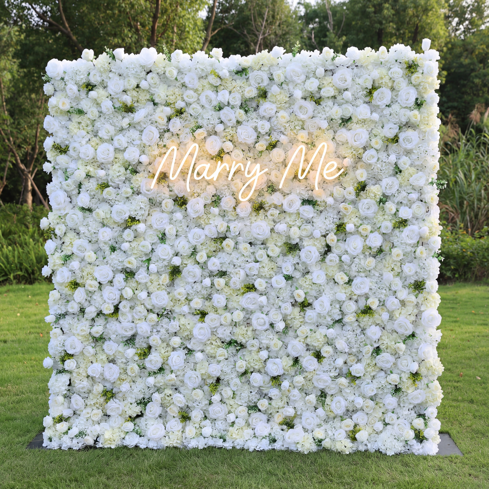 ValarFlower White Floral Extravaganza Wall: A Pure, Elegant Masterpiece for Timeless Celebrations VF-540