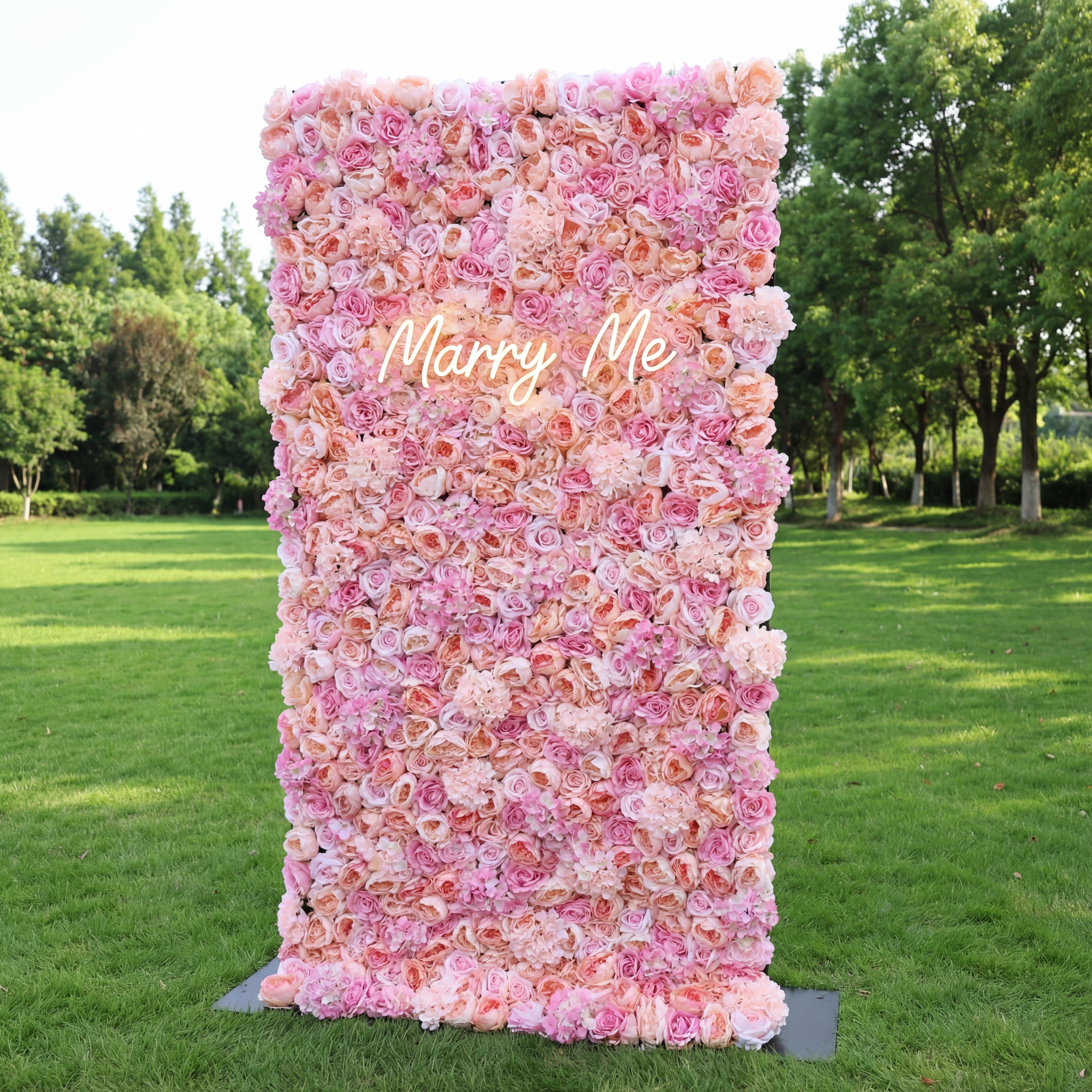 ValarFlower Blush & Peach Floral Extravaganza Wall: A Romantic, Dreamy Masterpiece for Enchanting Celebrations VF-548