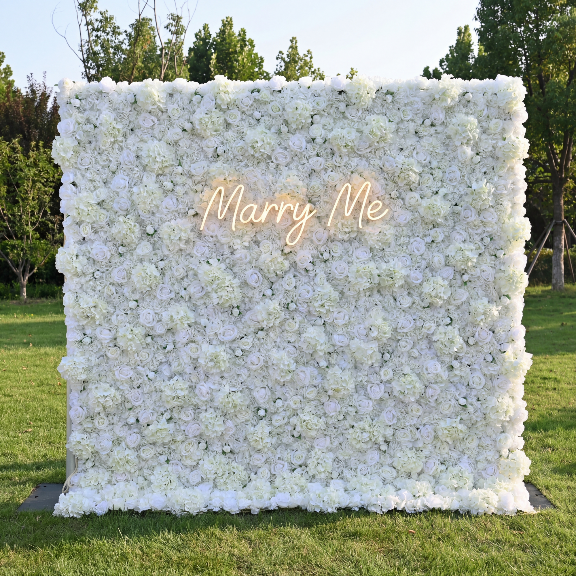 ValarFlower All - White Floral Wall: A Pure, Elegant Masterpiece for Timeless Celebrations VF-551