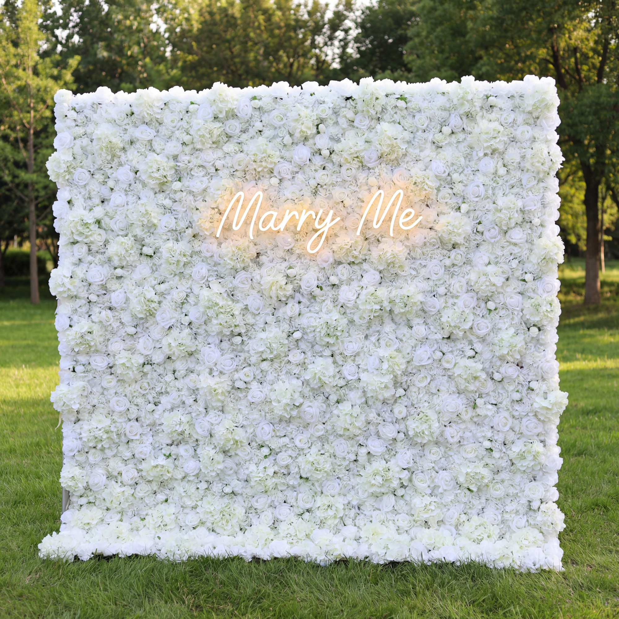 ValarFlower All - White Floral Wall: A Pure, Elegant Masterpiece for Timeless Celebrations VF-551