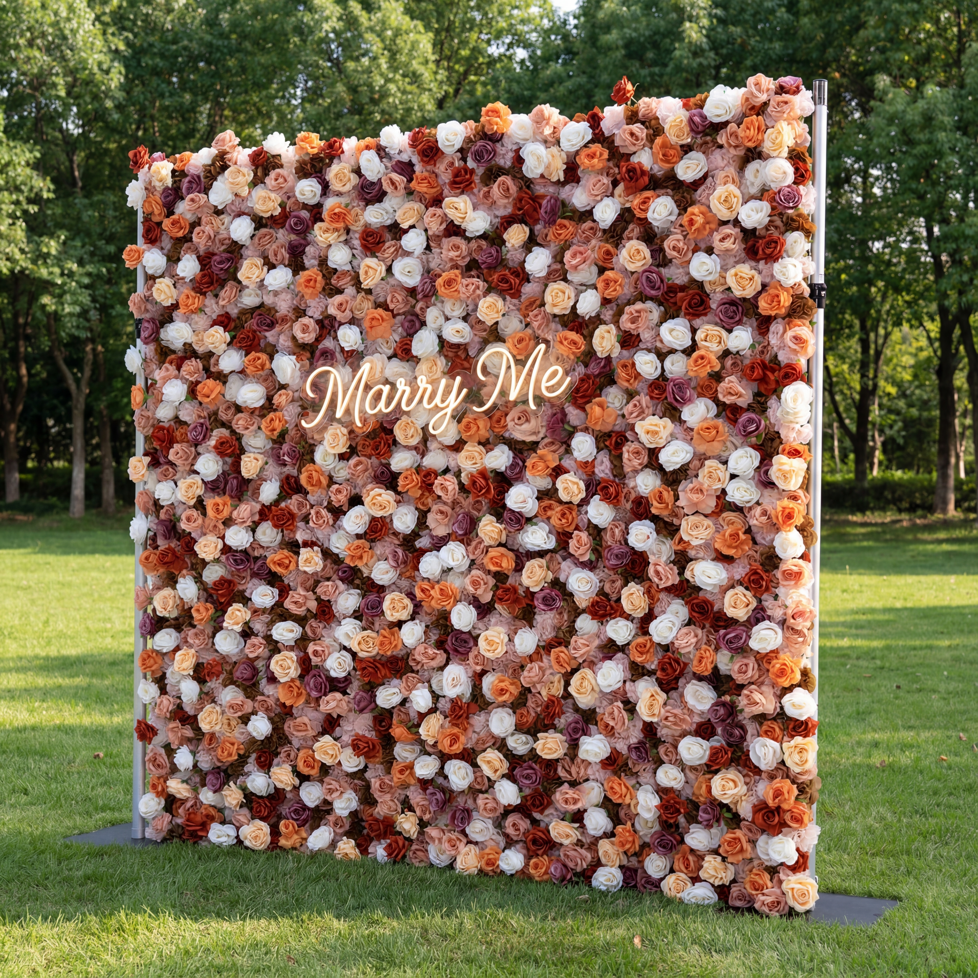 ValarFlower 3D Autumn - Toned Floral Wall Backdrop: Warm & Luxurious Event Centerpiece VF-580