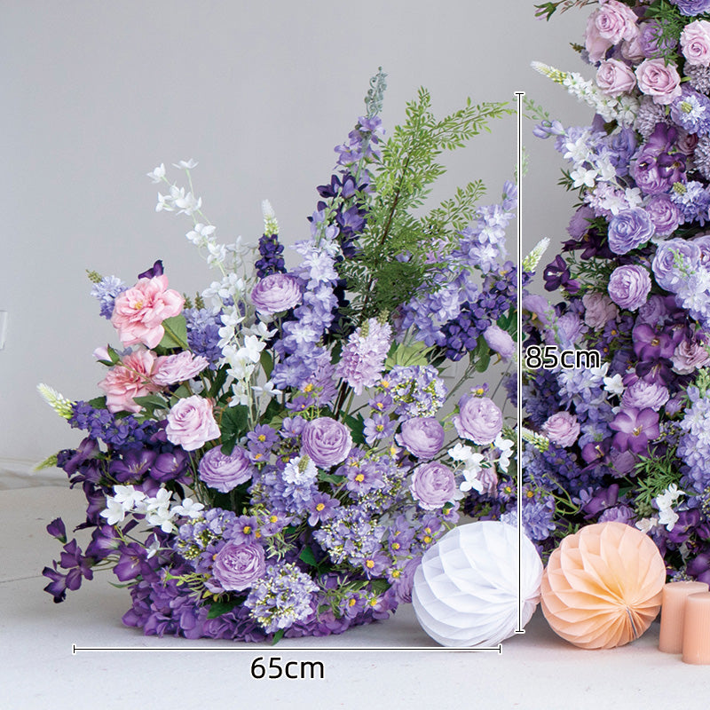 Valar Flower Moon Shaped Floral Arch - Stunning Rainbow Style Artificial Flower Arrangement for Weddings VA-101