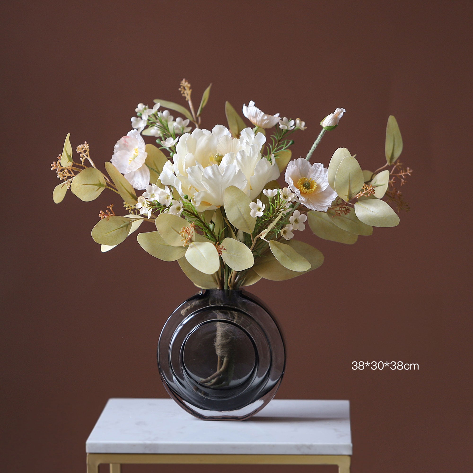 Vintage-Inspired Silk Flower Arrangement | Elegant Faux Floral Décor for Event and Home Styling VB-107 (Without Vase)