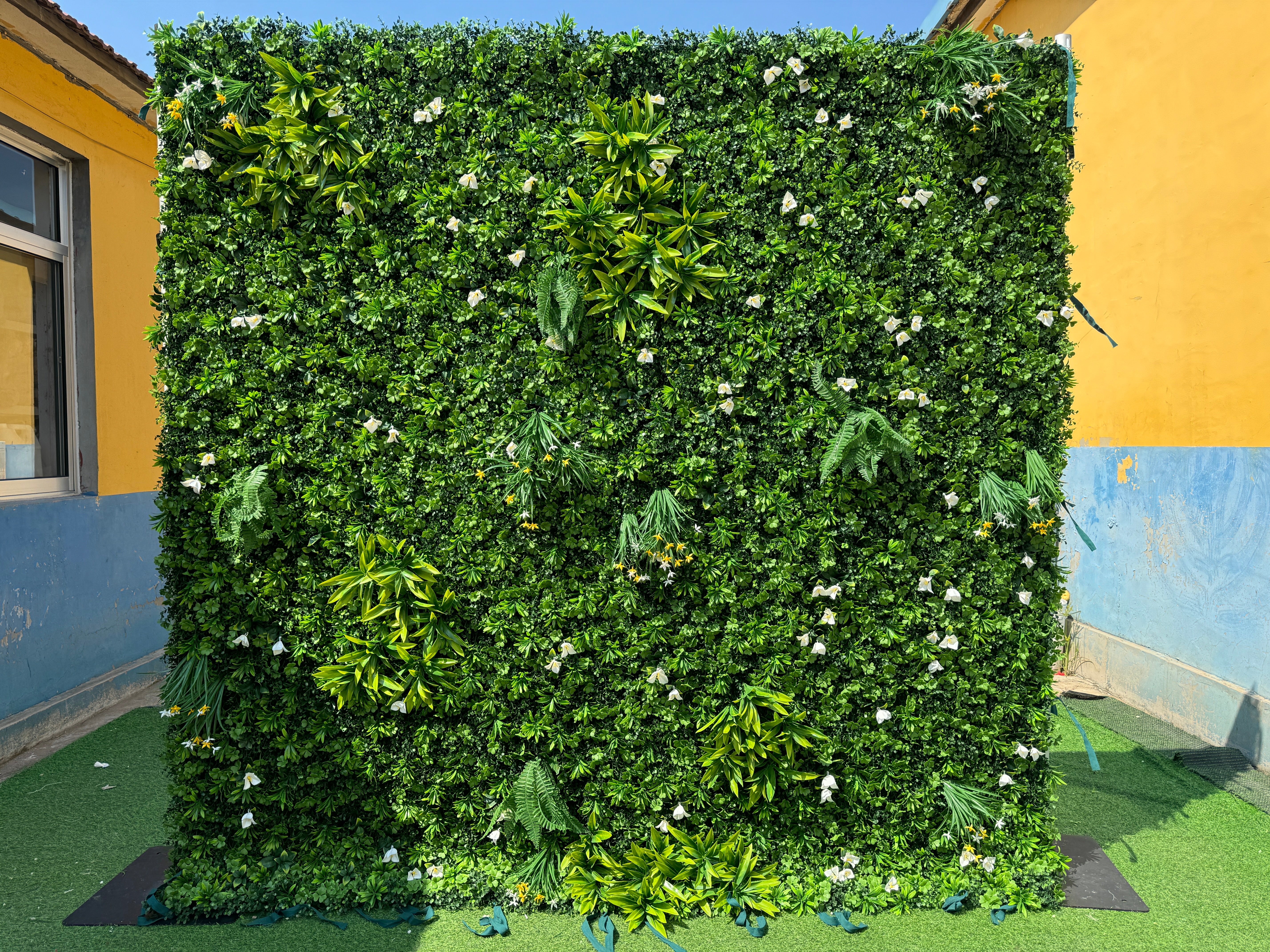 Roll Up Fabric Artificial Vivid Green Grass Wall Wedding Backdrop, Floral Party Decor, Event Photography-VF-086-46