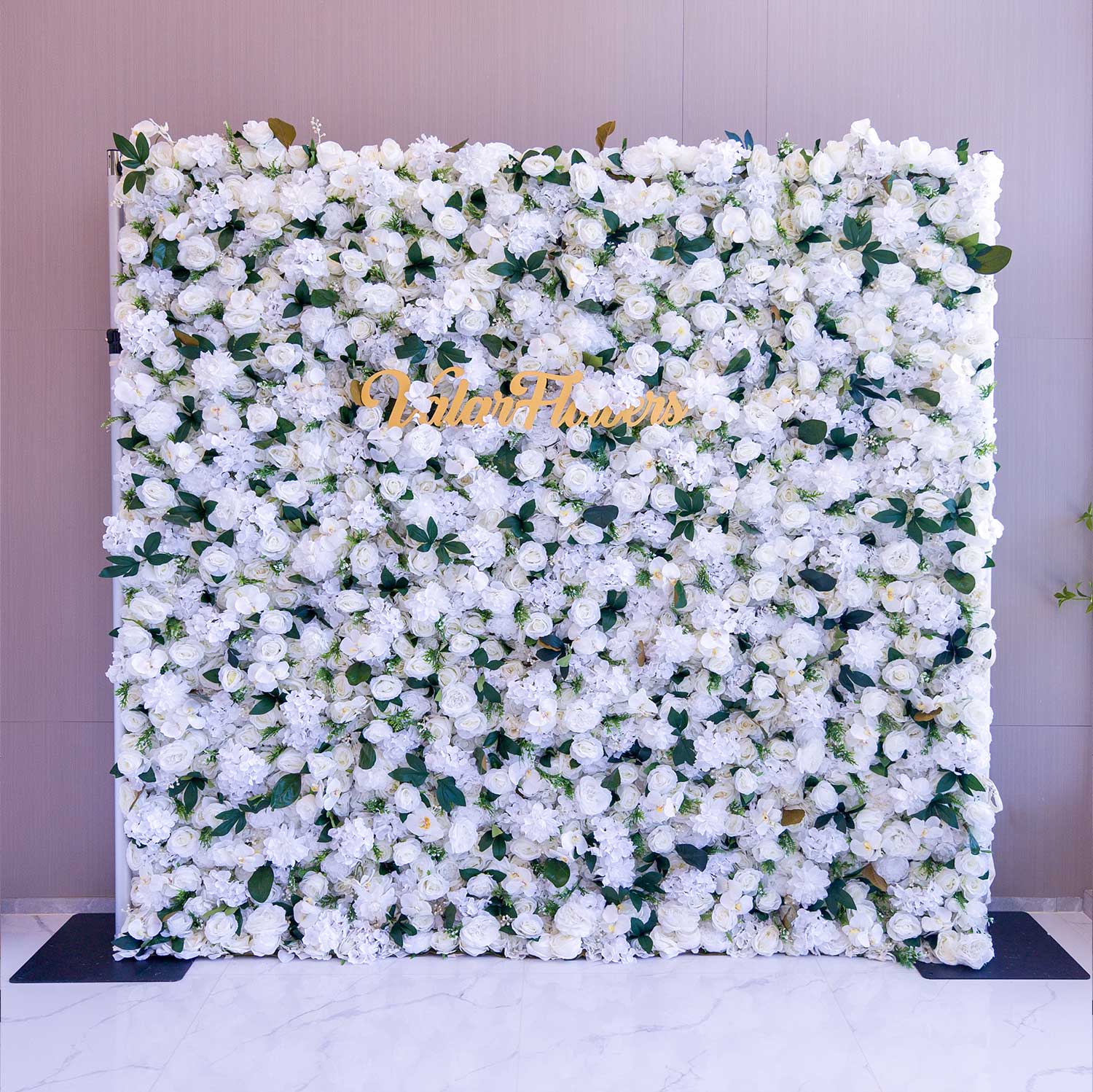 Valar Flower Roll Up Fabric Artificial Flower Wall Wedding Backdrop, Floral Party Decor, Event Photography-VF-3095