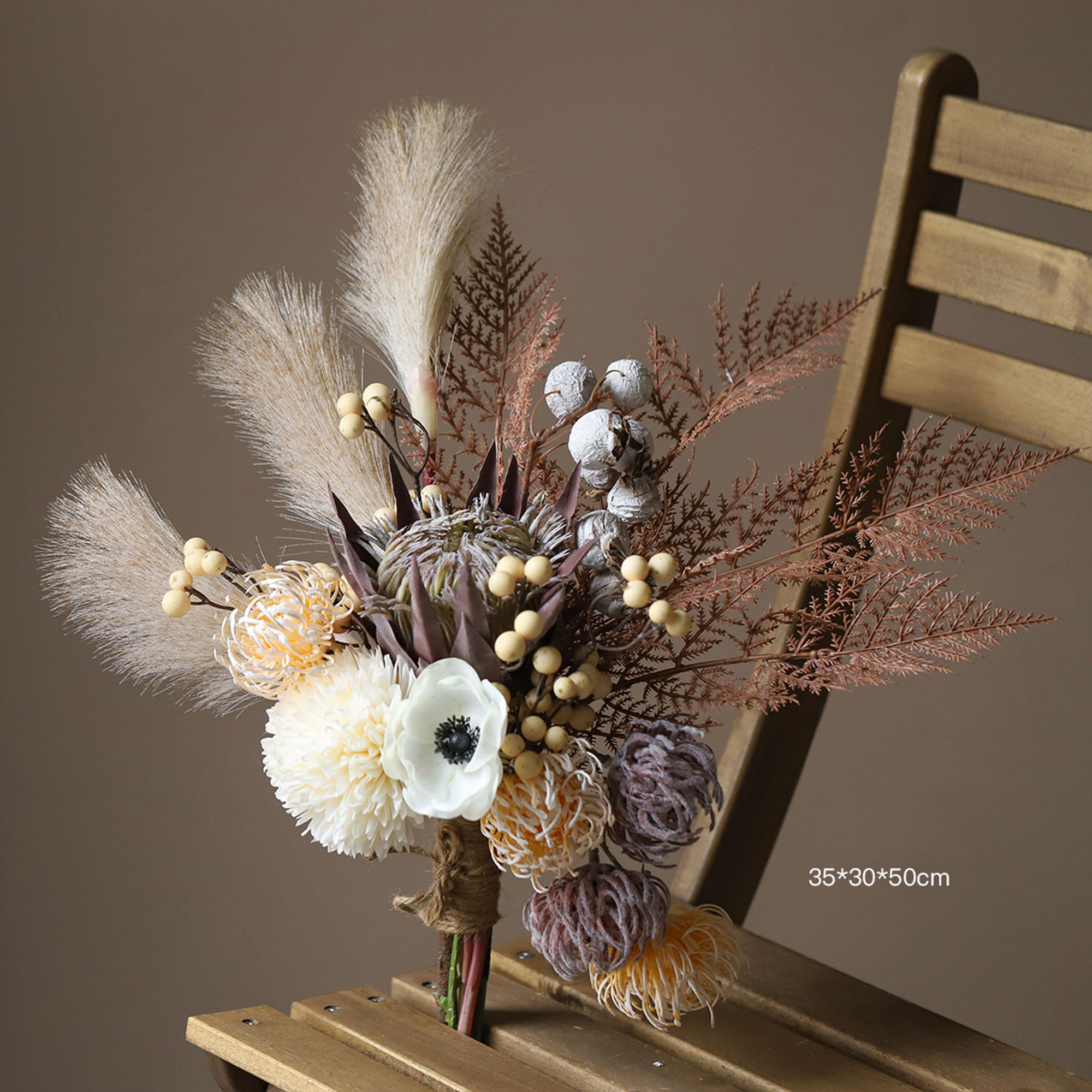 Elegant Fall Theme Floral Bouquets Arrangement | Luxury Faux Flowers for Wedding & Interior Home Décor VB-113 (Without Vase)