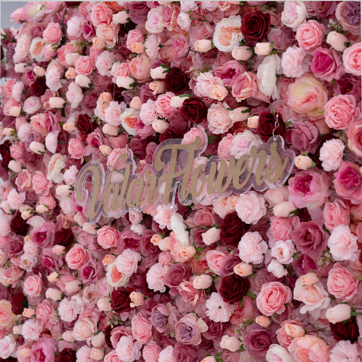 Valar Flowers Roll Up Fabric Artificial Flower Wall Wedding Backdrop, Floral Party Decor, Event Photography-VF-344