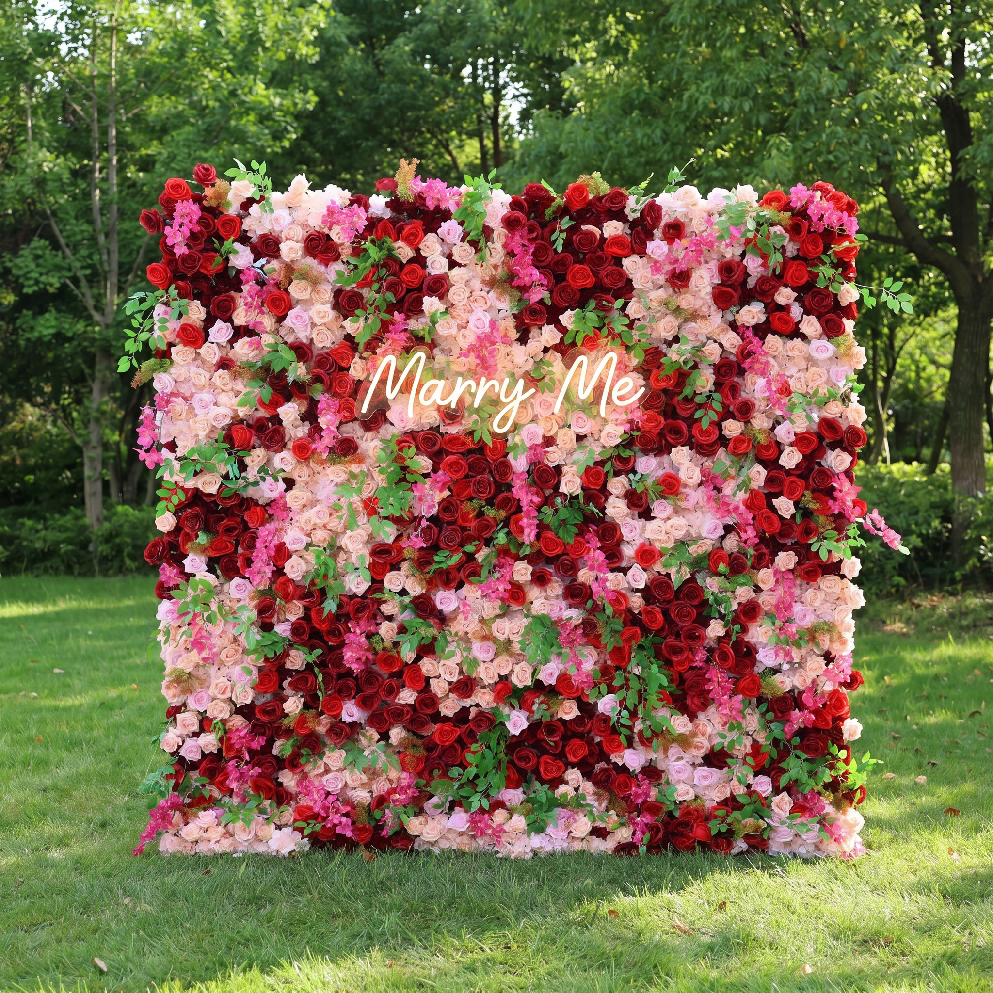 Valar Flower Roll Up Stoff, künstliches, leuchtend grünes Gras, Wand, Hochzeitskulisse, florale Partydekoration, Eventfotografie-VF-426 