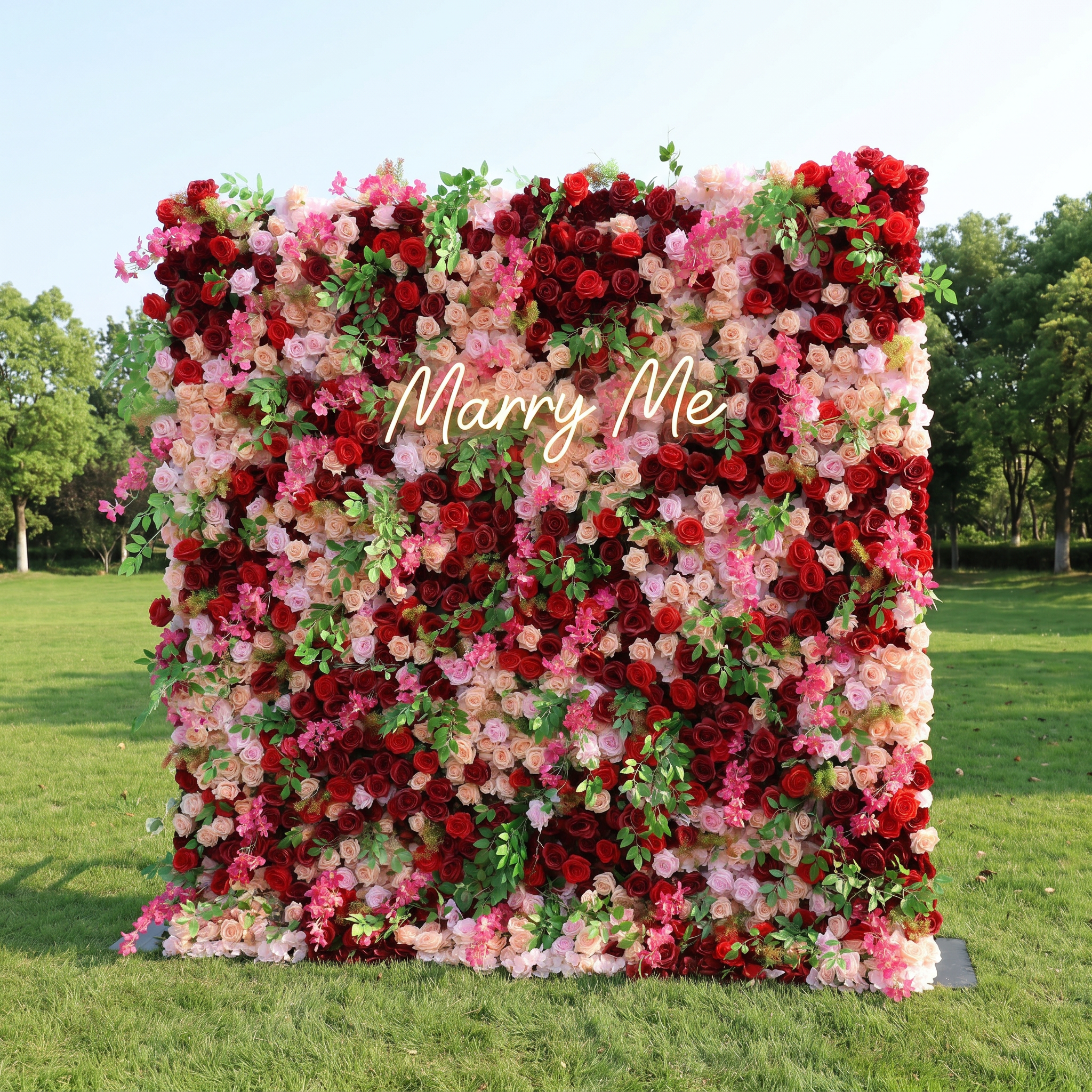 Valar Flower Roll Up Stoff, künstliches, leuchtend grünes Gras, Wand, Hochzeitskulisse, florale Partydekoration, Eventfotografie-VF-426 