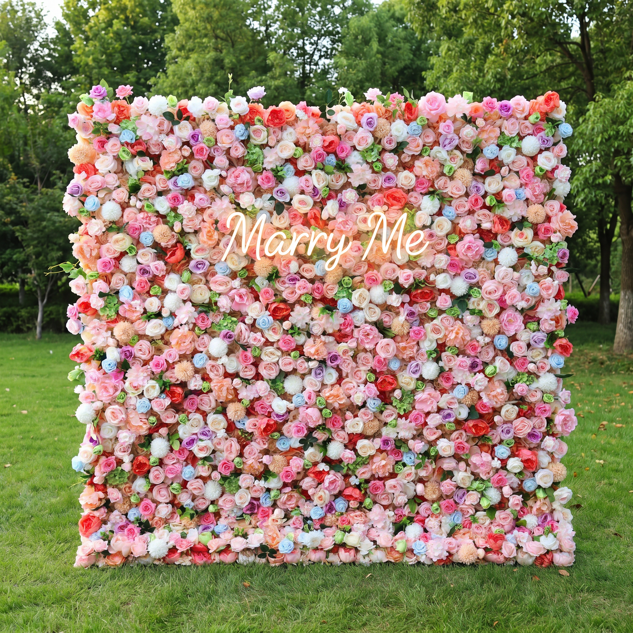 Valar Flower Roll Up Fabric Artificial Flower Wall Wedding Backdrop, Decoración Floral para Fiestas, Fotografía de Eventos-VF-374