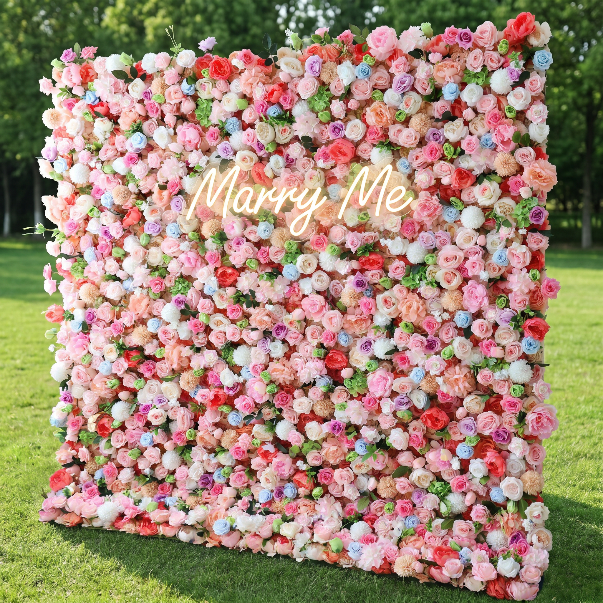 Valar Flower Roll Up Fabric Artificial Flower Wall Wedding Backdrop, Decoración Floral para Fiestas, Fotografía de Eventos-VF-374
