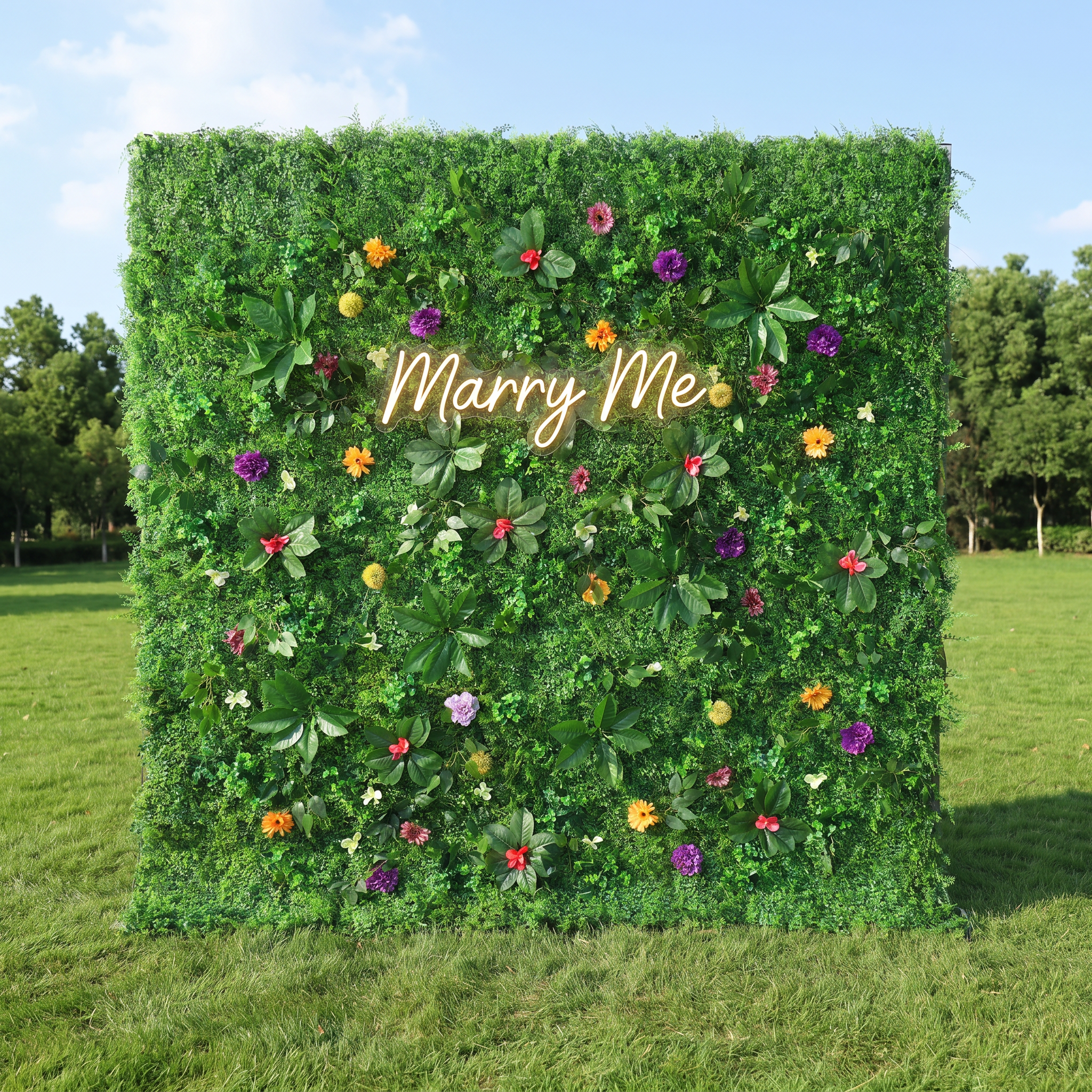 Valar Flower Roll Up Fabric Artificial Vivid Green Grass Wall Wedding Backdrop, Decoración Floral para Fiesta, Fotografía de Eventos-VF-426