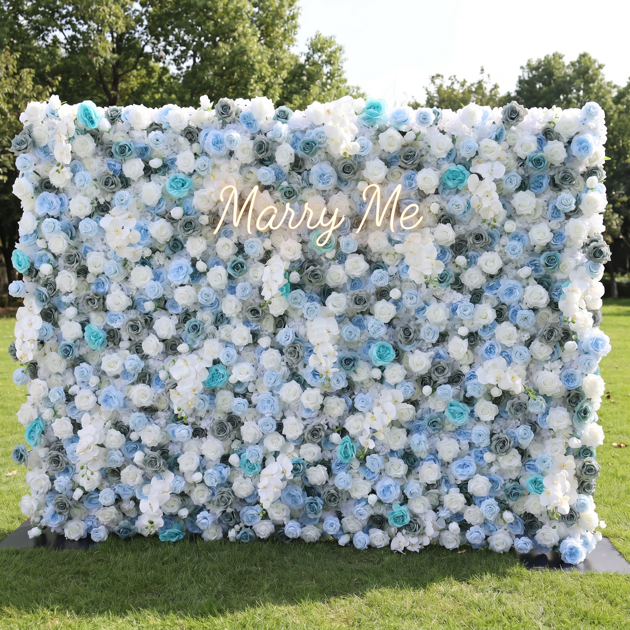 Valar Flower Roll Up Stoff, künstliches, leuchtend grünes Gras, Wand, Hochzeitskulisse, florale Partydekoration, Eventfotografie-VF-426 