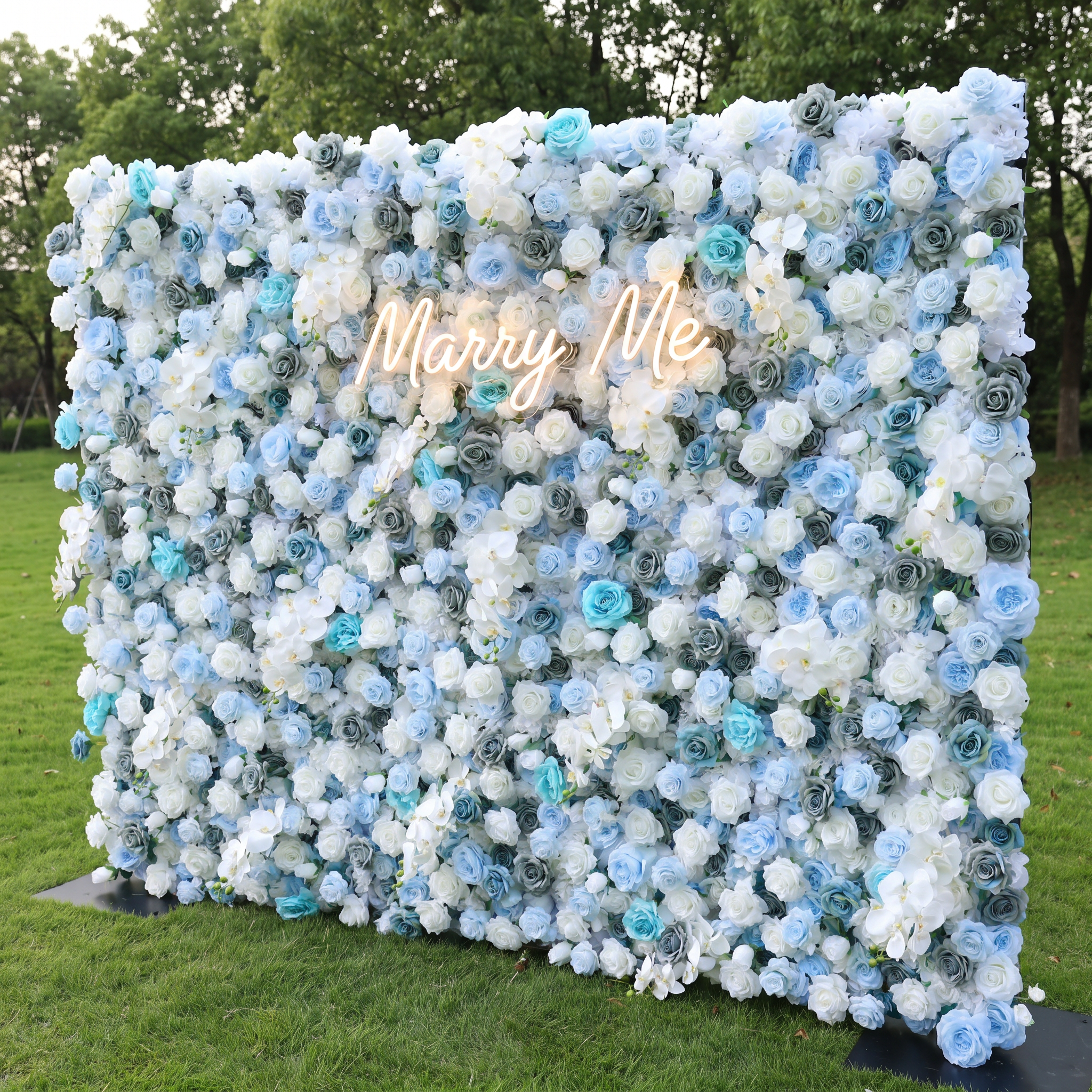 Valar Flower Roll Up Stoff, künstliches, leuchtend grünes Gras, Wand, Hochzeitskulisse, florale Partydekoration, Eventfotografie-VF-426 