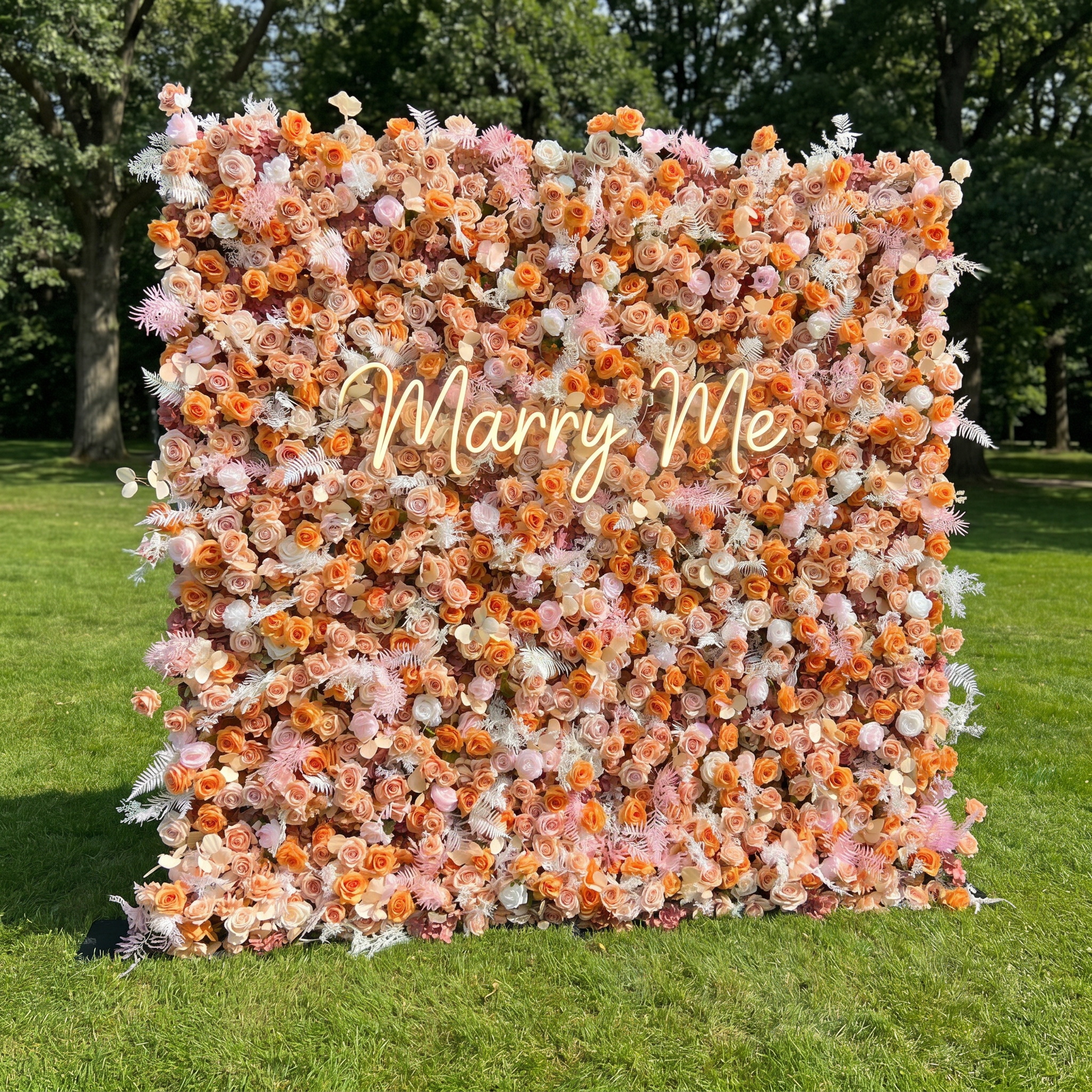 Valar Flower Roll Up Fabric Artificial Flower Wall Wedding Backdrop, Decoración Floral para Fiestas, Fotografía de Eventos-VF-374