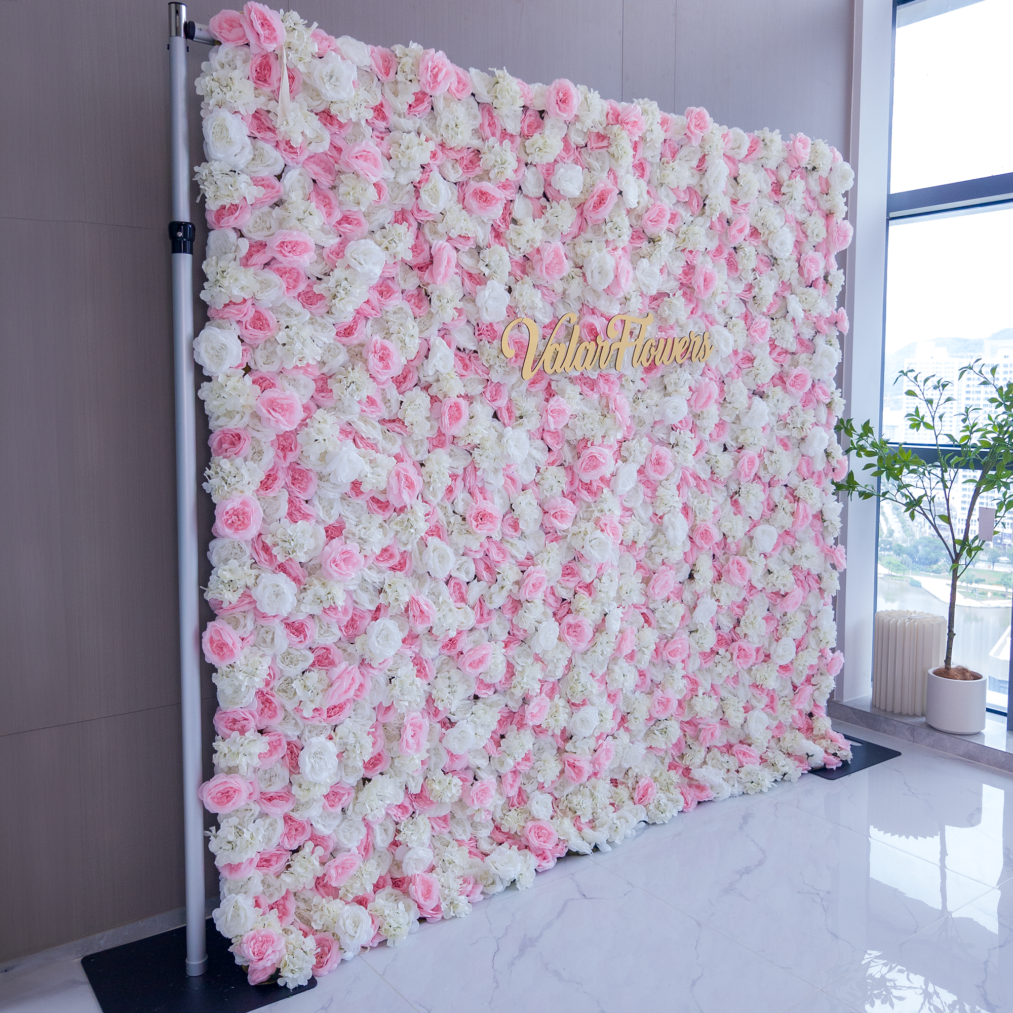 5D Roll up Artificial Flower Wall Wedding Backdrop Party Decoration 0252