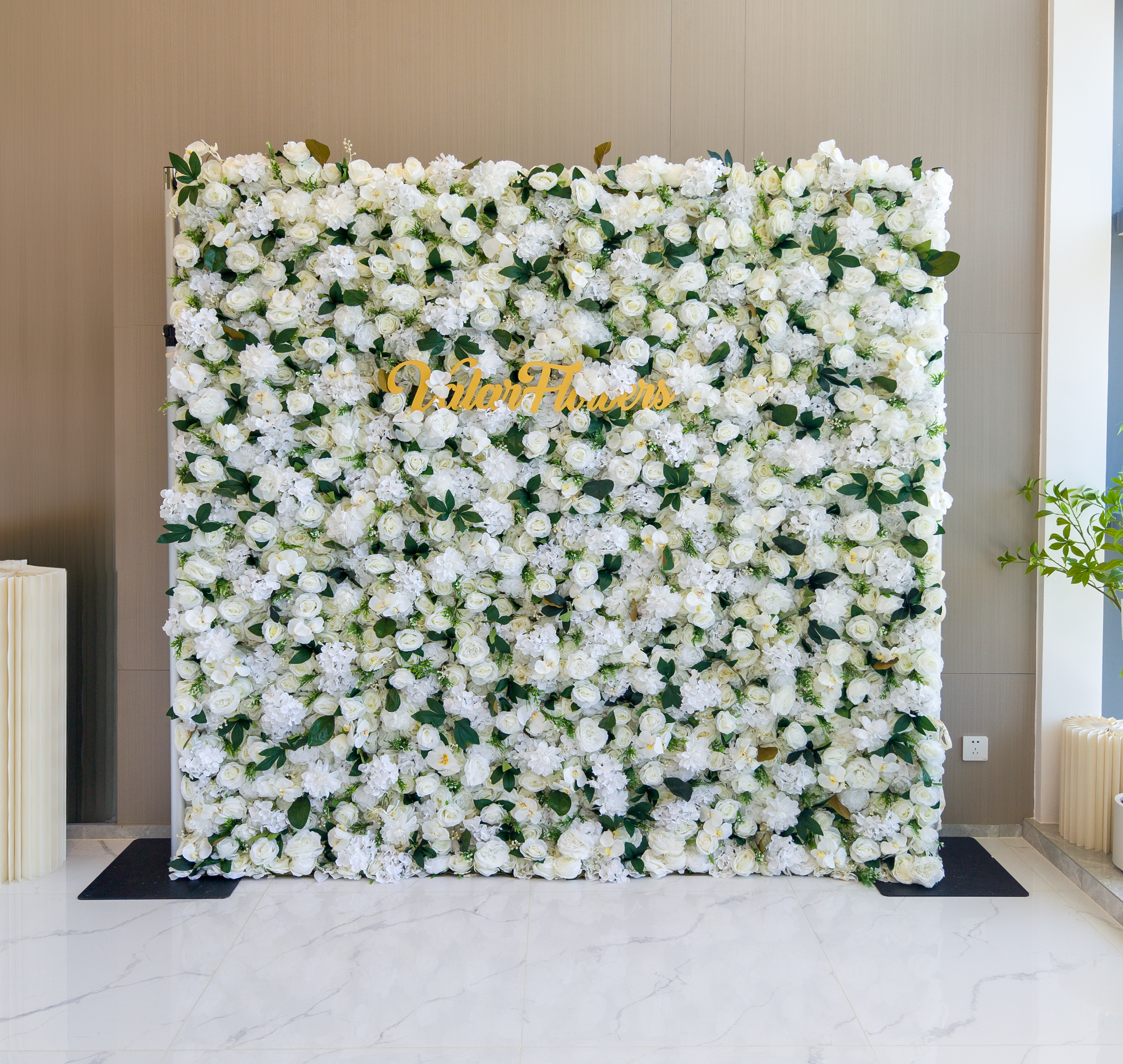 Fleurs Valar retrousser tissu fleur artificielle mur toile de fond de mariage, décor de fête florale, photographie d'événement-VF-309 