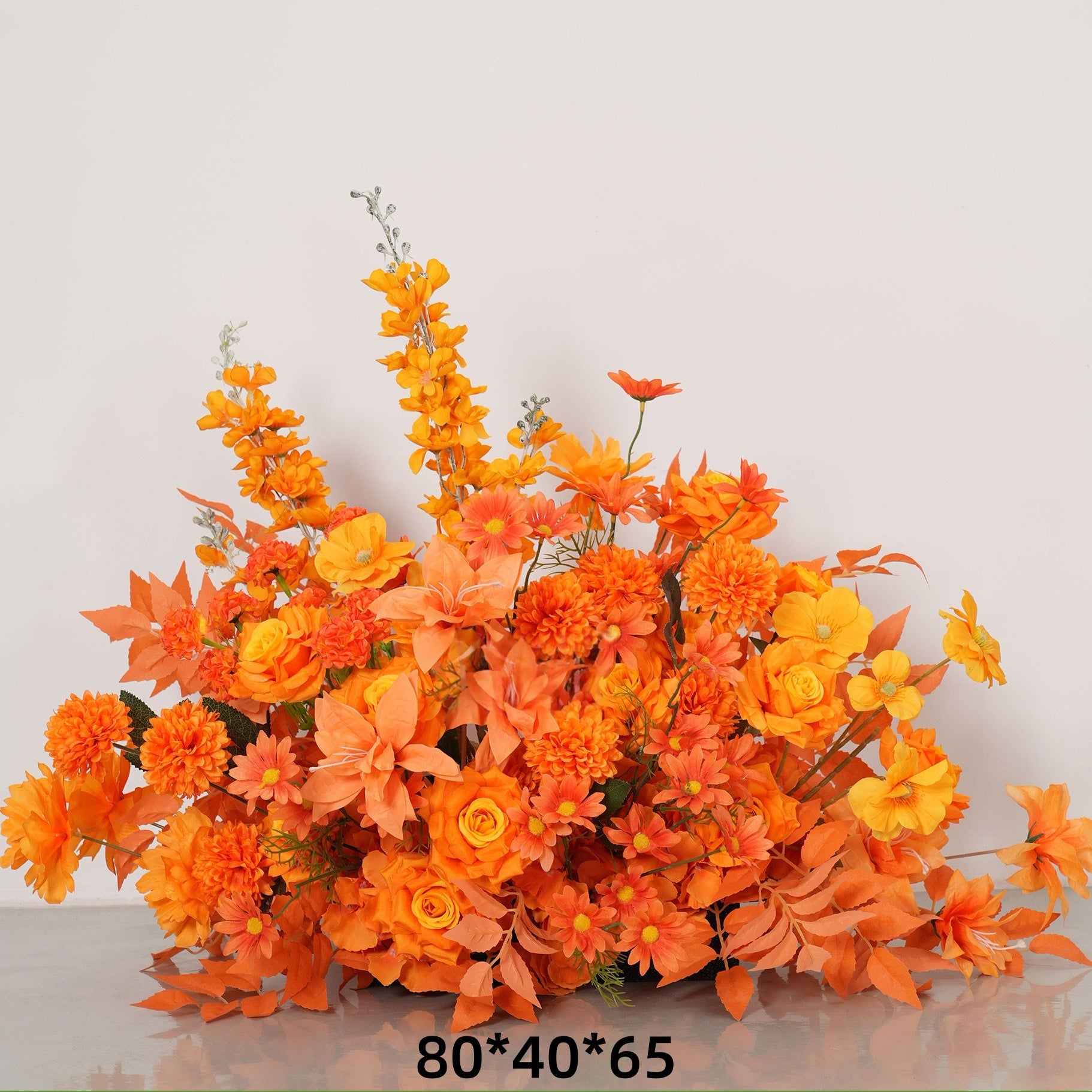 Configuración de flores artificiales inspiradas en la primavera – Conjunto de flores artificiales azules y amarillas para eventos FA-264