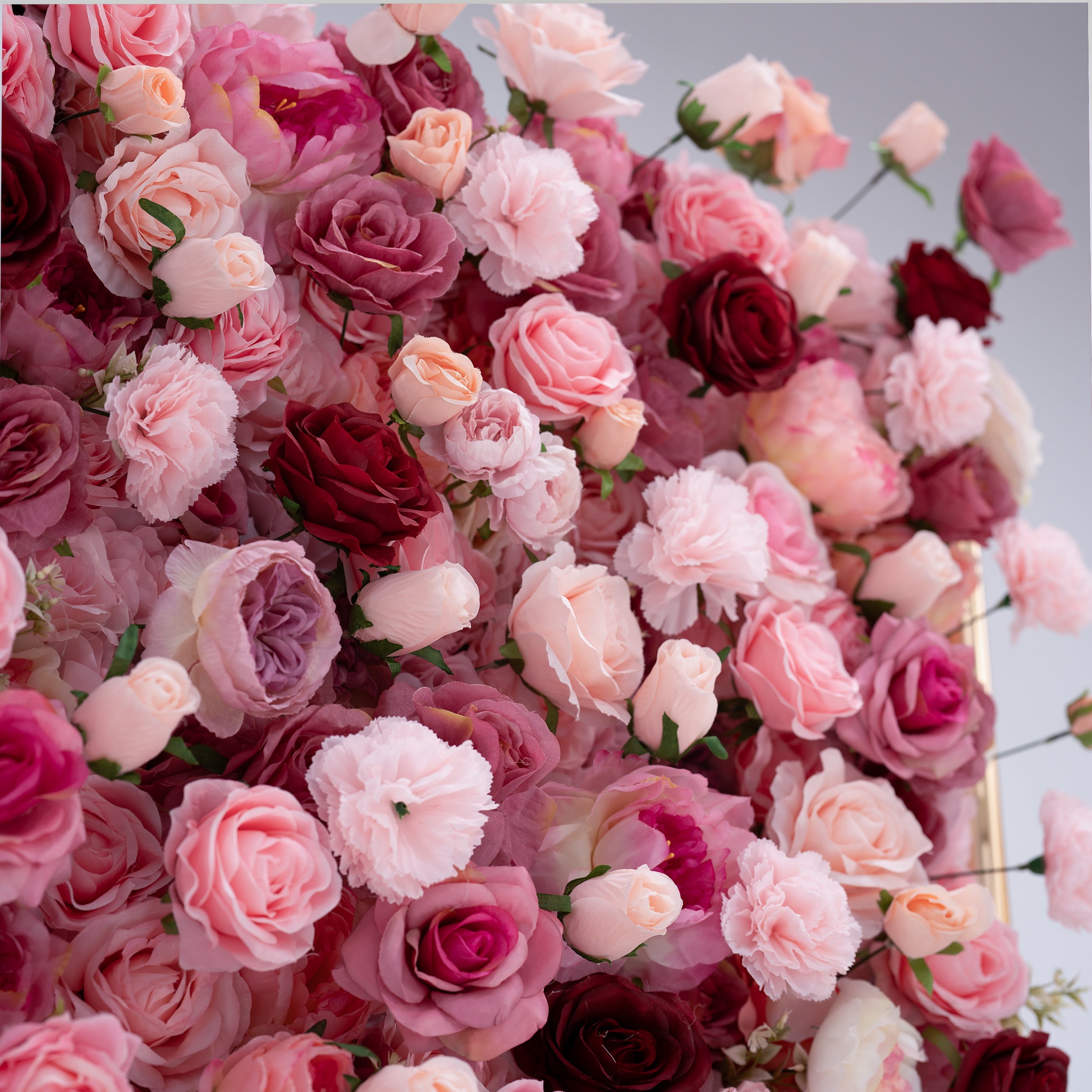 Valar Flowers Roll Up Fabric Artificial Flower Wall Wedding Backdrop, Floral Party Decor, Event Photography-VF-344