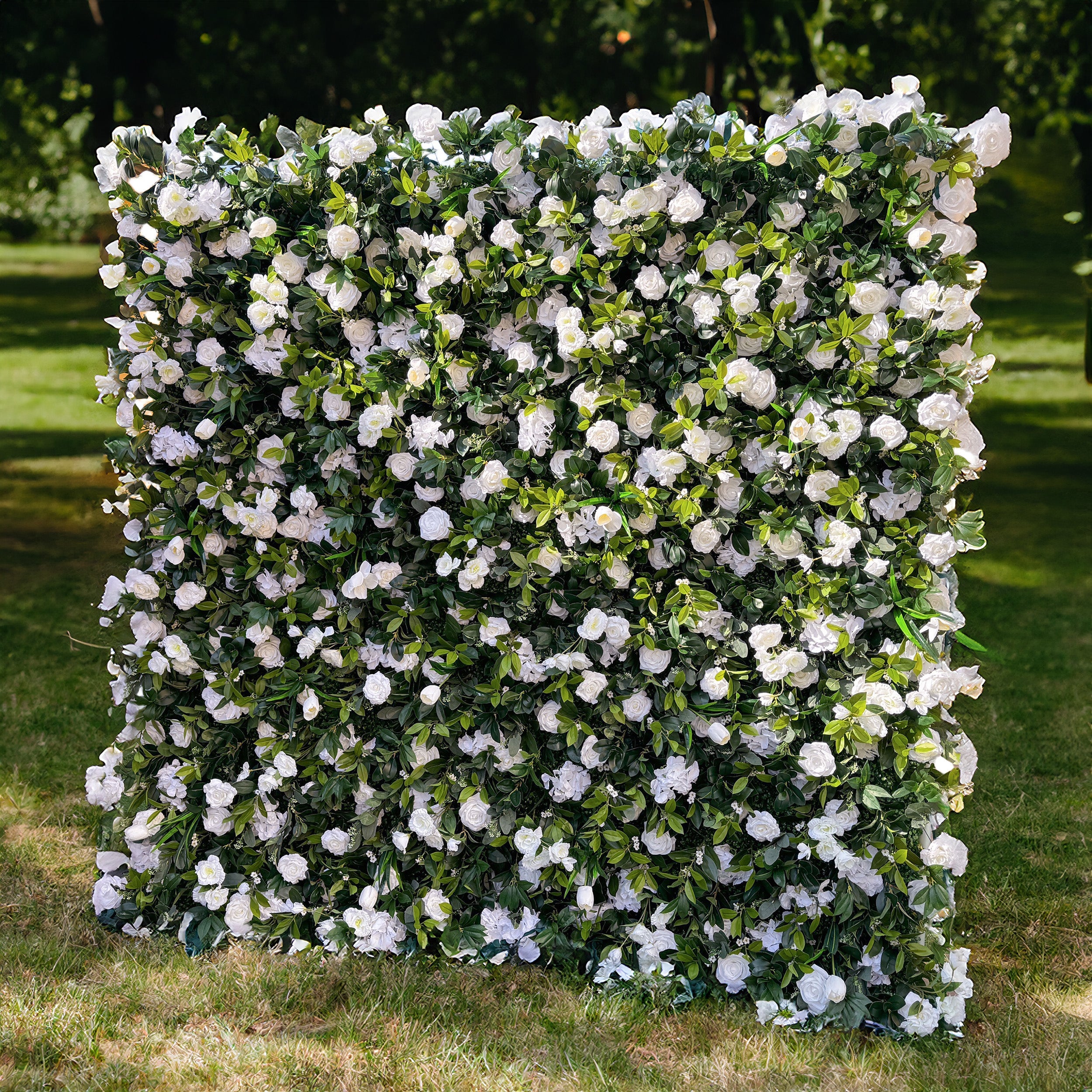 Enchanting White & Green Artificial Flower Wall - The Heart - Stealer for Wedding and Event Decor-VF-802