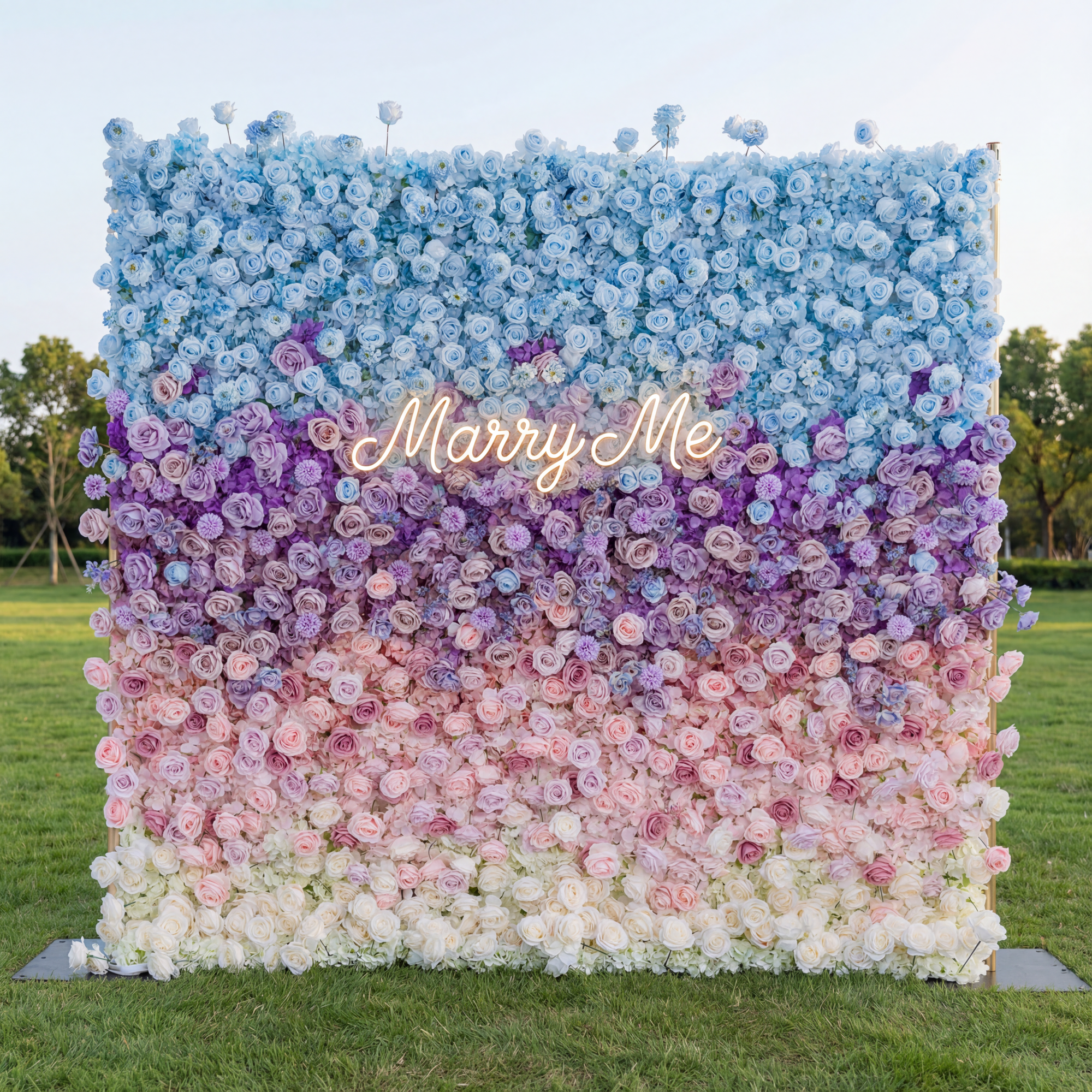 ValarFlower 5D Gradient Ombre Blue - Purple - Pink Artificial Flower Backdrop VF-828-1