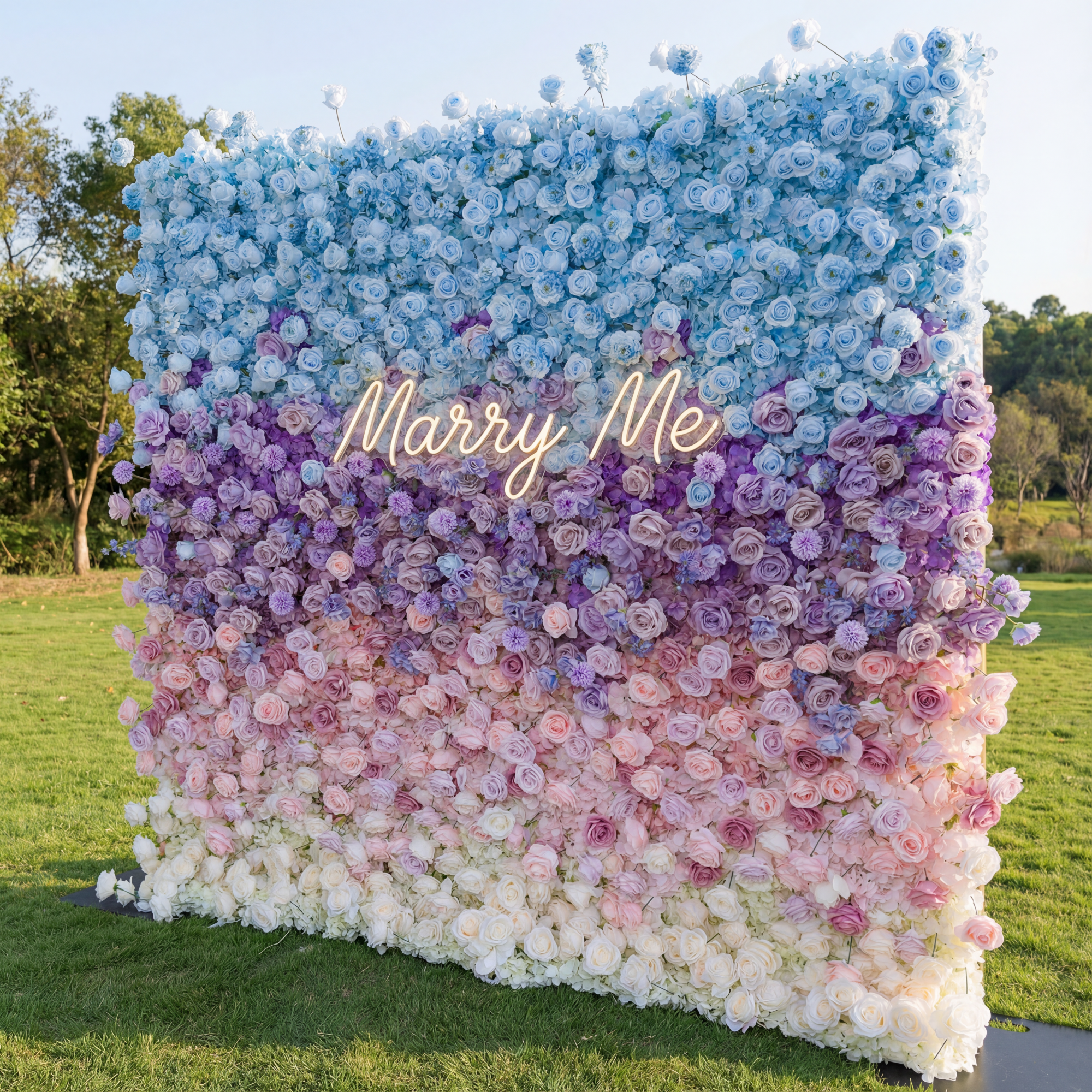 ValarFlower 5D Gradient Ombre Blue - Purple - Pink Artificial Flower Backdrop VF-828-1