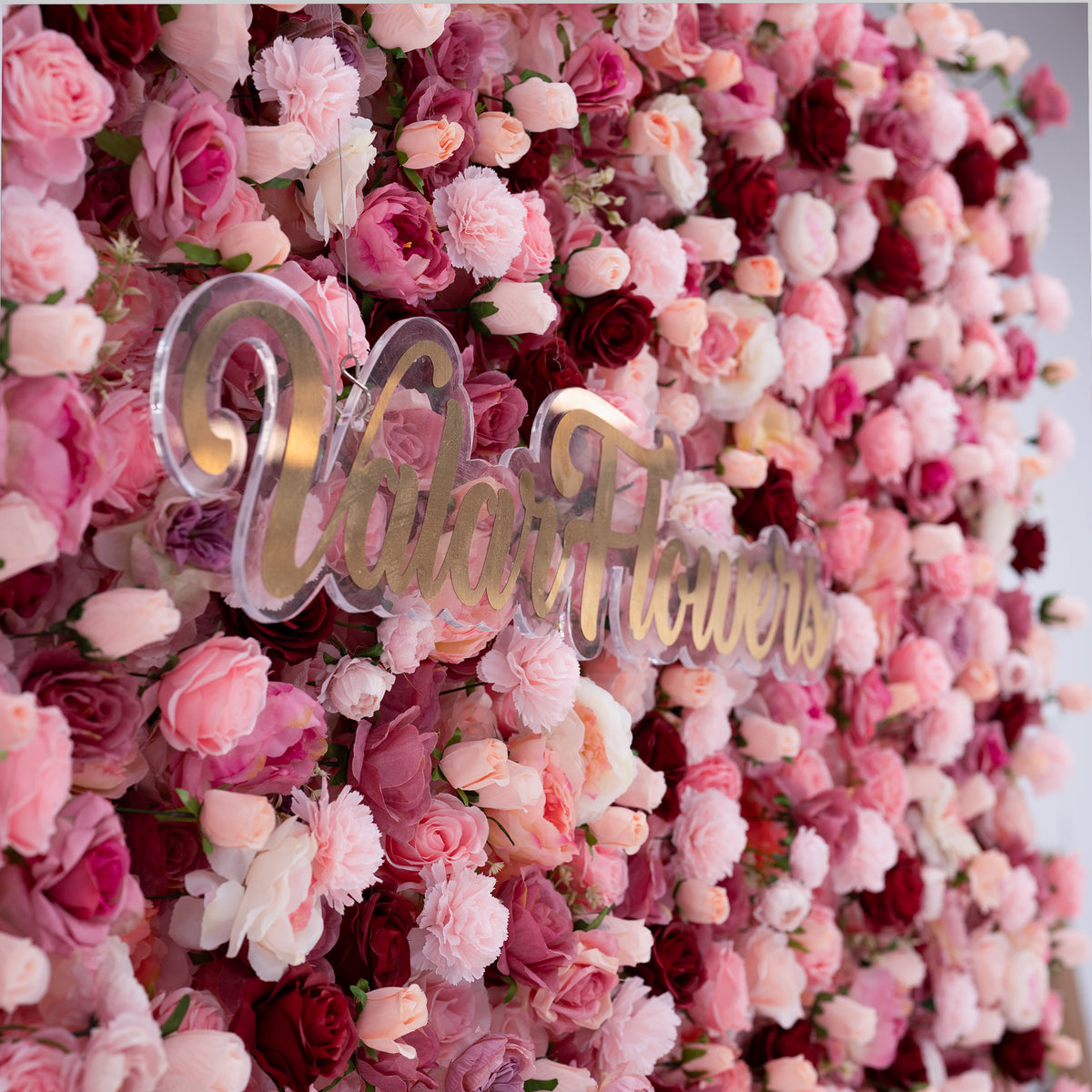Valar Flowers Roll Up Fabric Artificial Flower Wall Wedding Backdrop, Floral Party Decor, Event Photography-VF-344