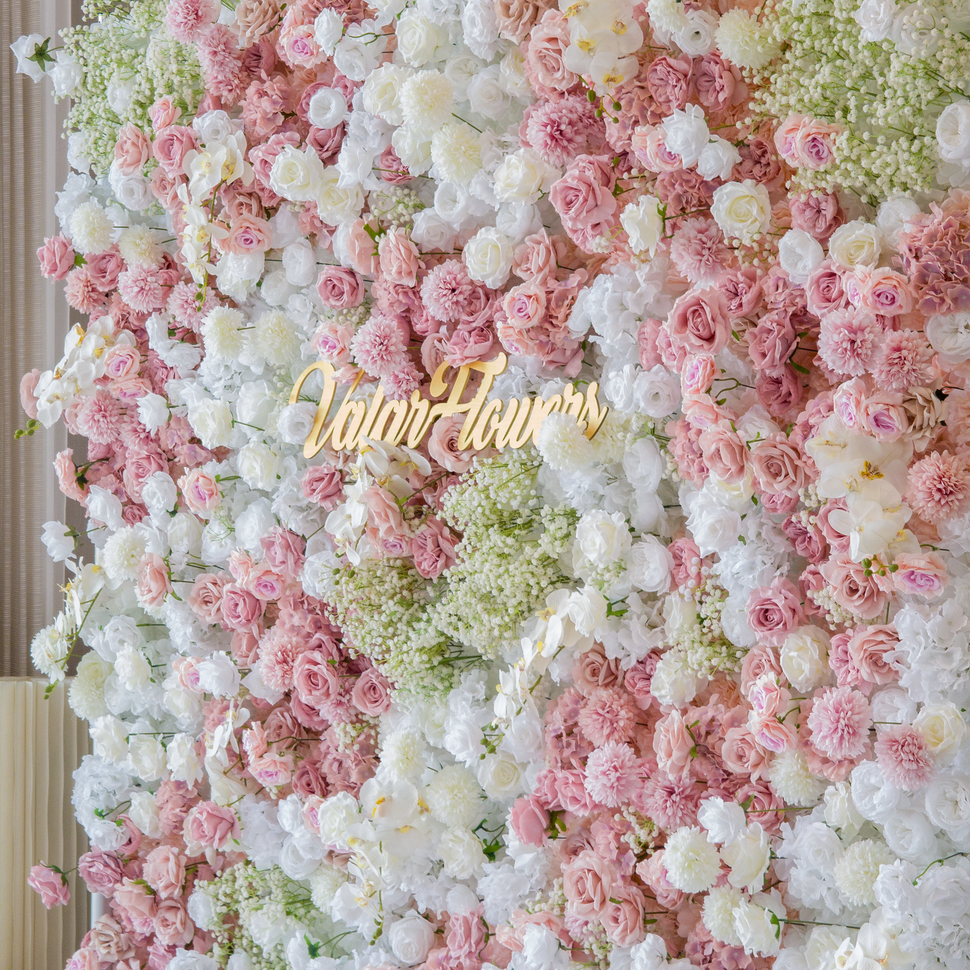 5D Roll-Up Flower Wall Backdrop for Wedding & Party Celebration Decor