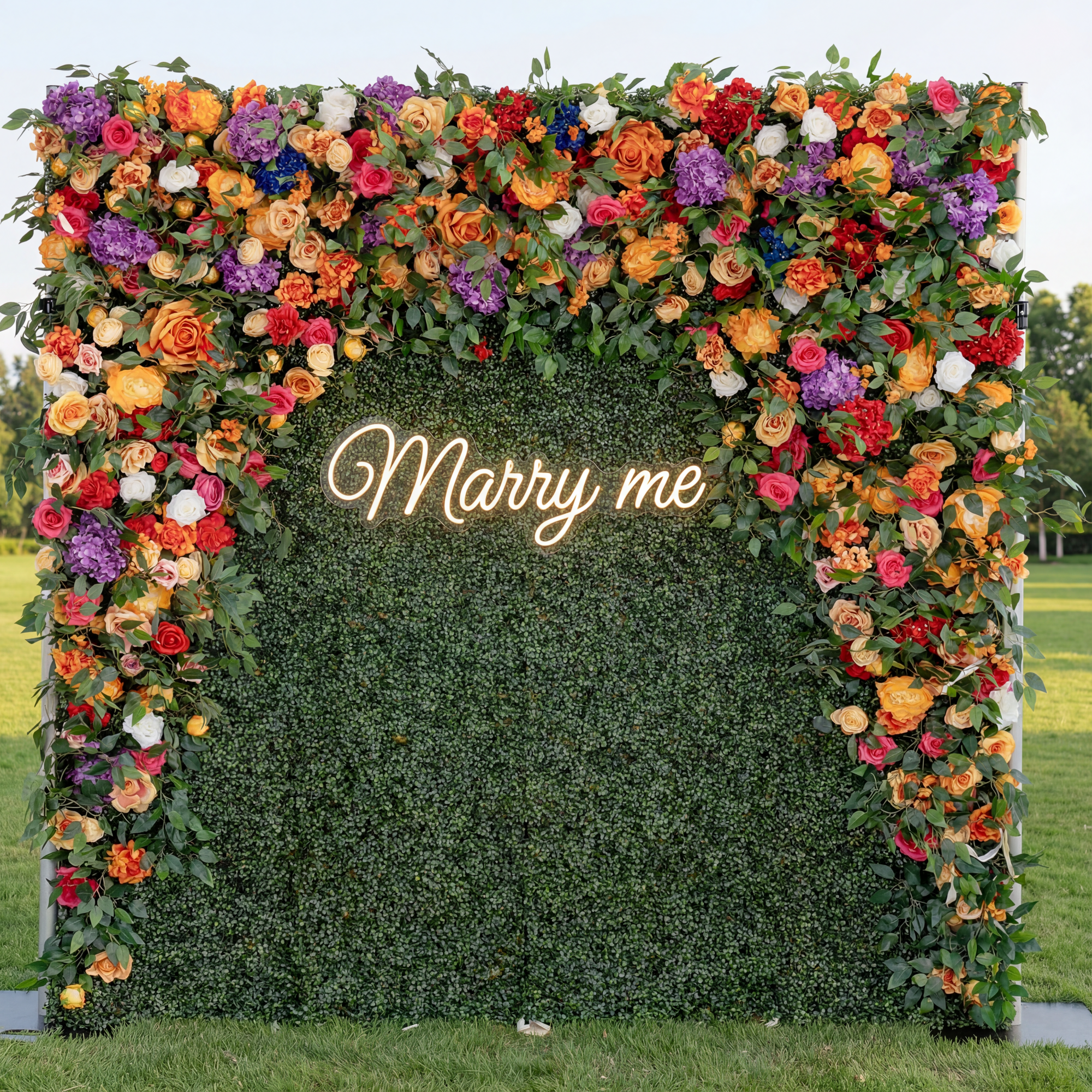 Valar Flower Roll Up Fabric Artificial Flower Wall Wedding Backdrop, F