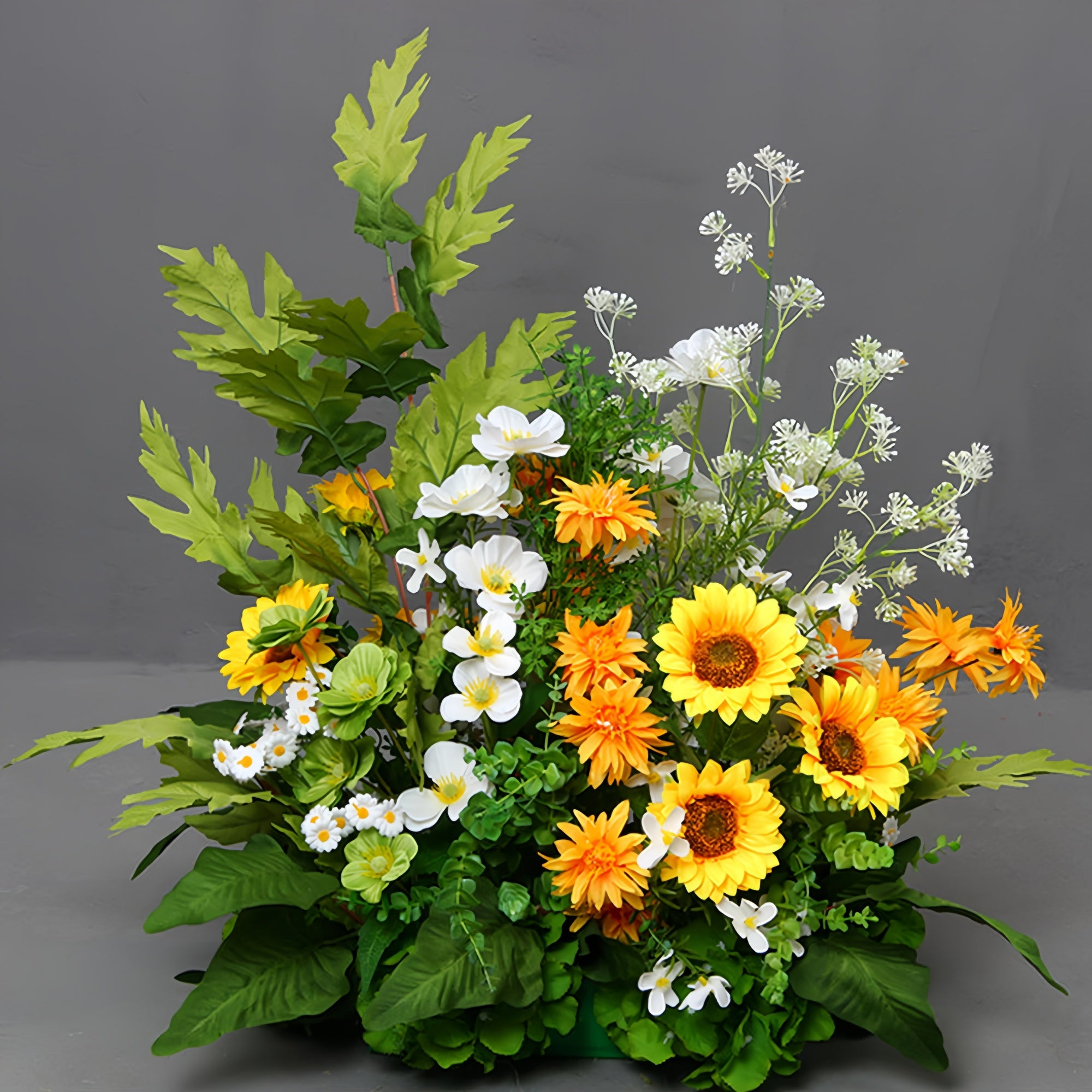 Frühlingsinspiriertes Kunstblumen-Set – Blaues und gelbes Kunstblumen-Set für Veranstaltungen FA-264