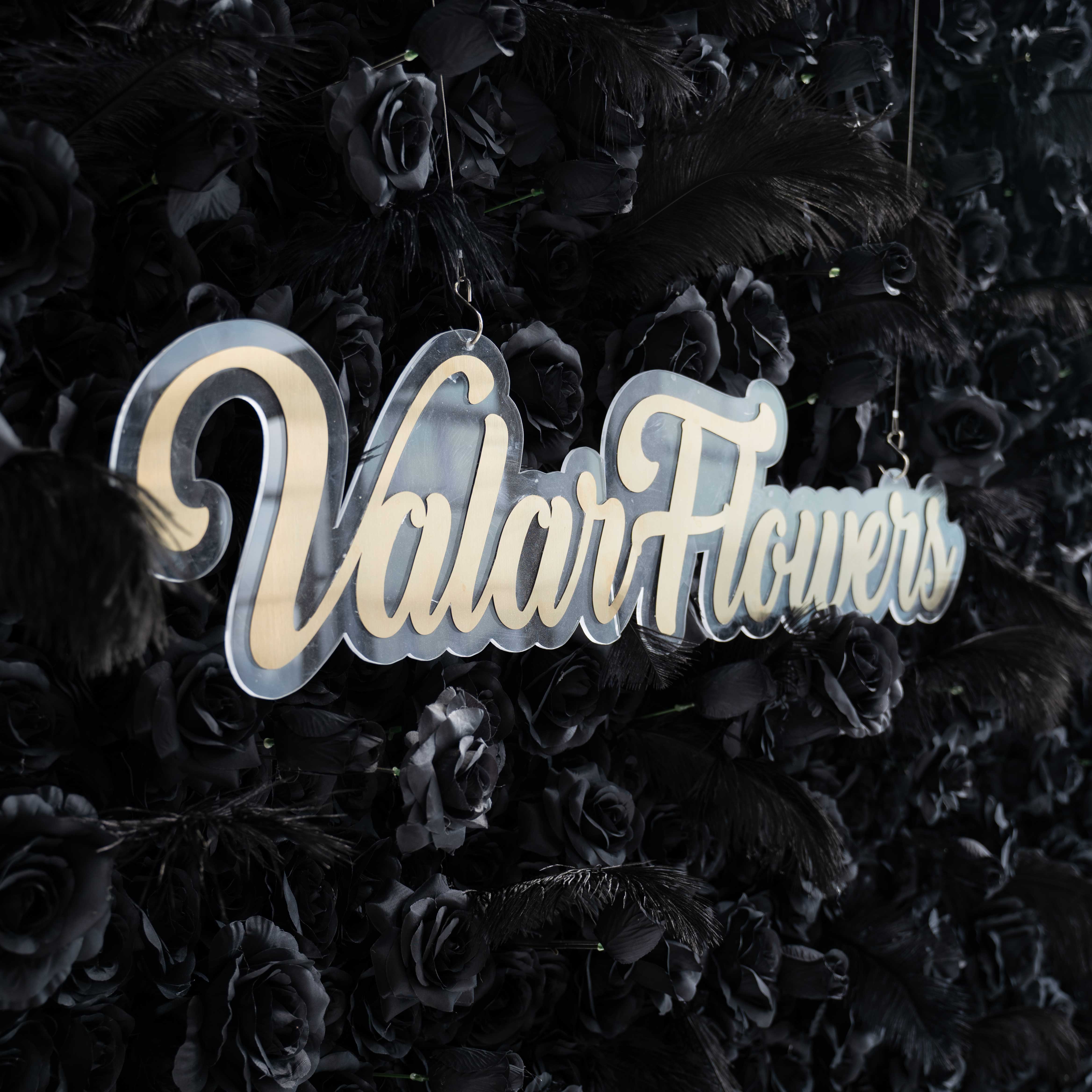 ValarFlowers Toile de fond murale florale artificielle : Nocturne Noir – The Midnight Enigma Collection-VF-264