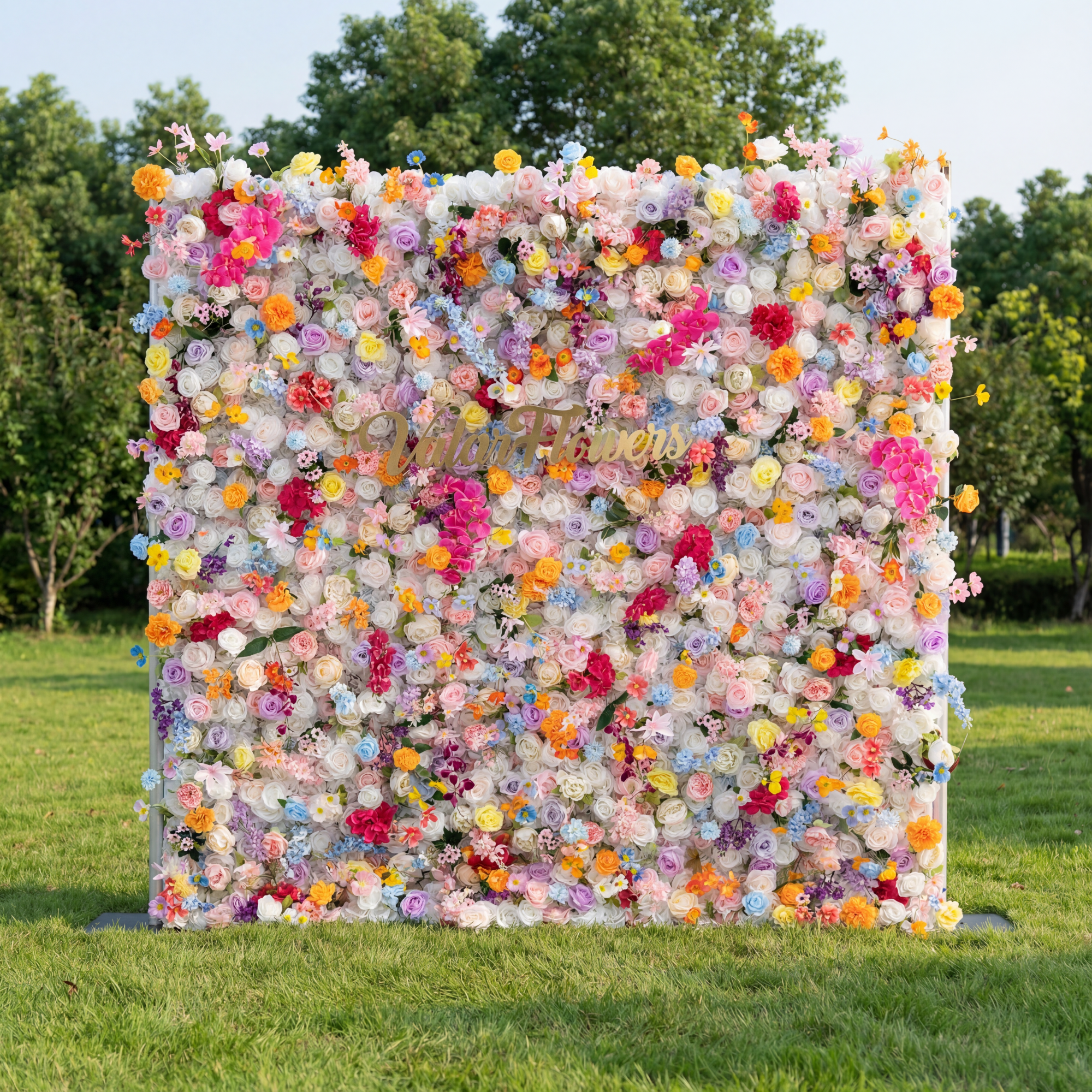 Valar Flower Vibrant and Lush Multicolored Artificial Flower Wall for Every Celebration VF-811-2