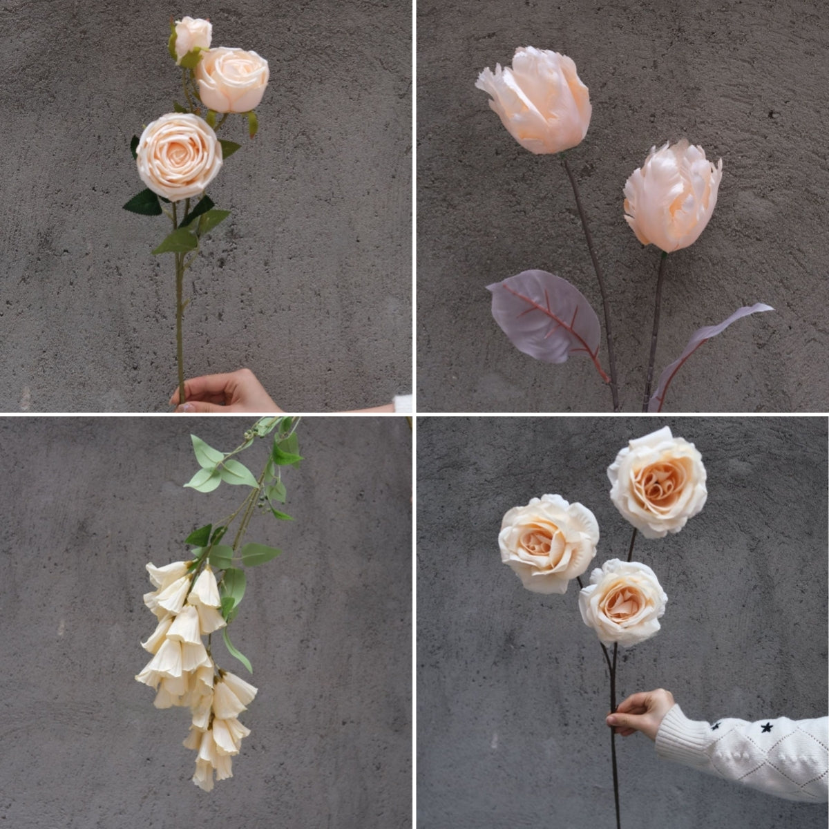 Conjunto de Flores Artificiales Negras y Rosas – Decoración Moderna para Fondo de Fiesta de Cumpleaños con Arreglo Floral Falso FA-255