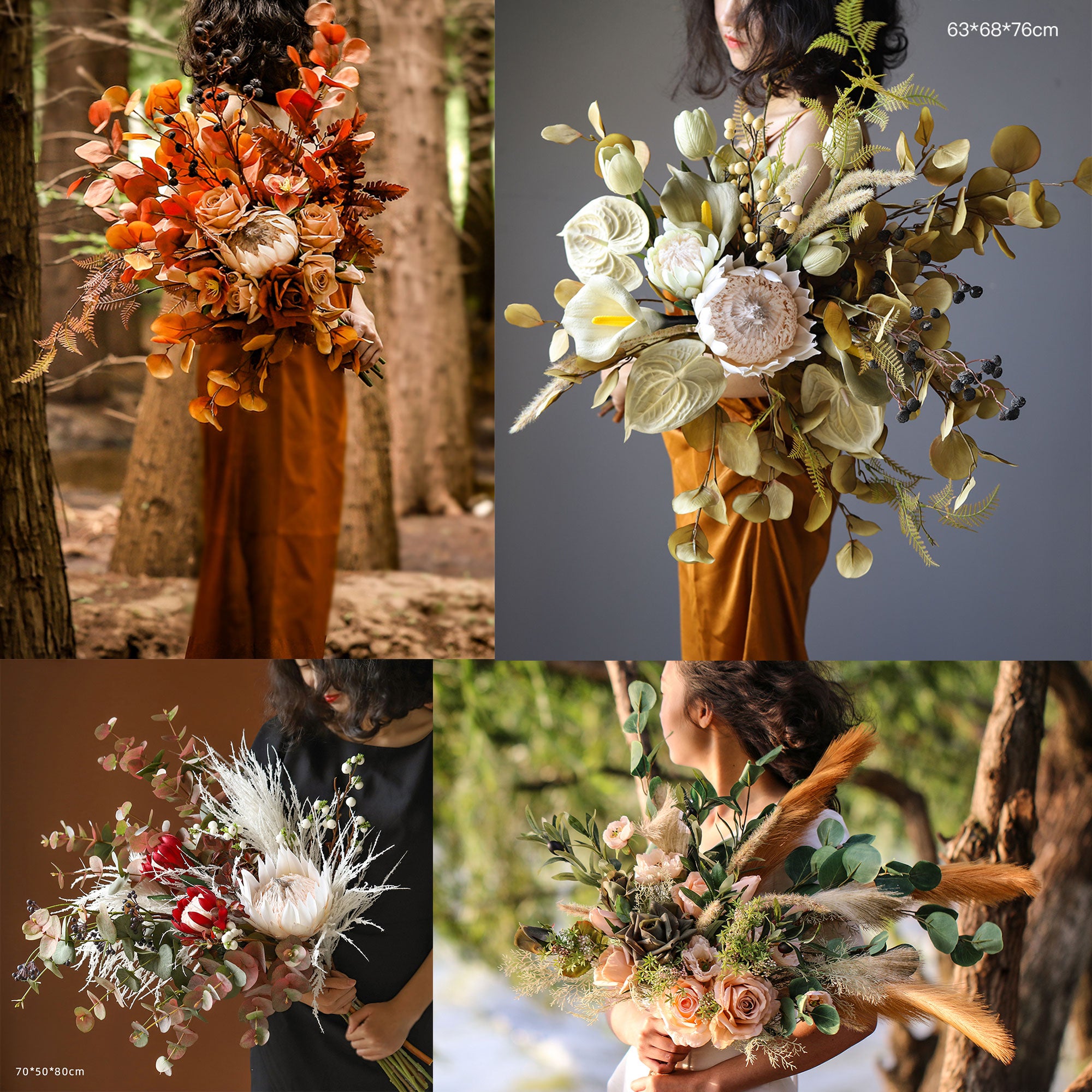 Naturalist Silk Flower Bouquet | Perfect Faux Floral Arrangement for Wedding, Home, and Event Décor VB-105 (Without Vase)