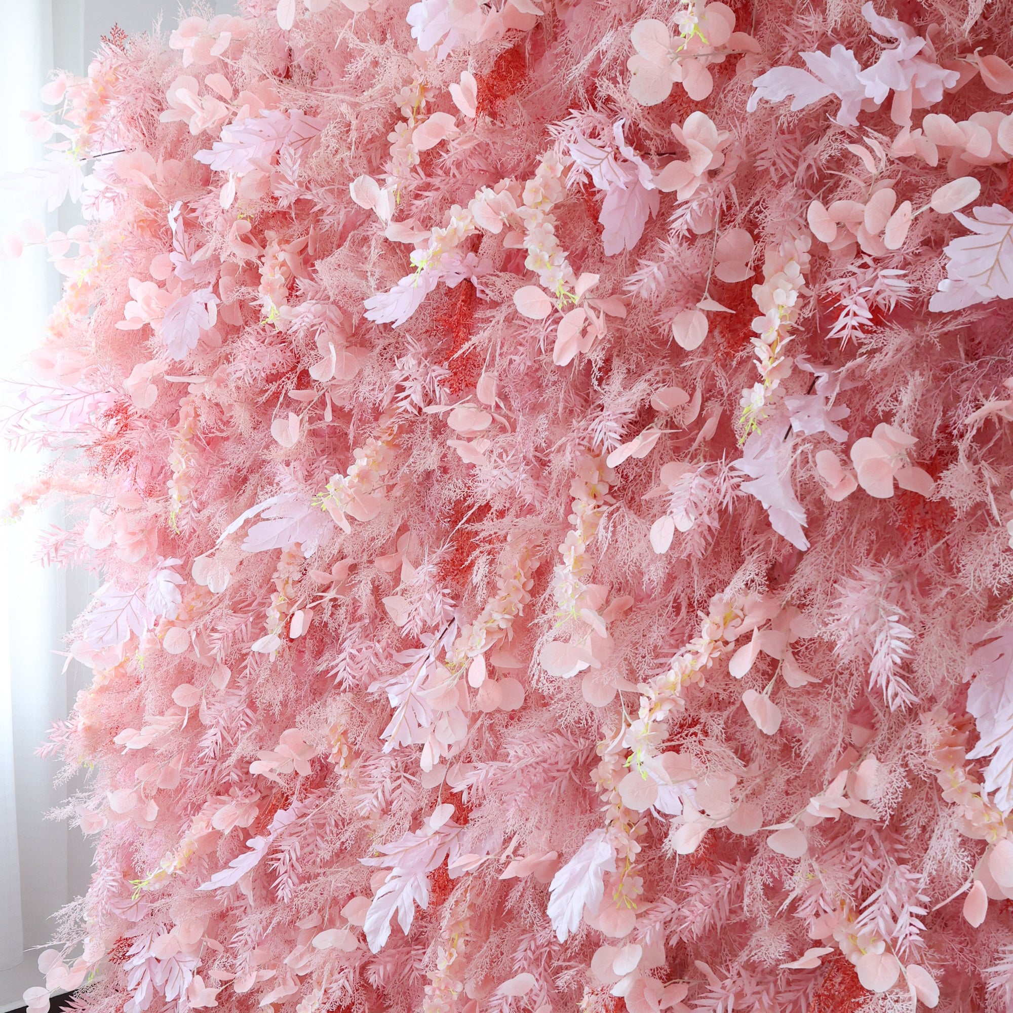 ValarFlower Blush Pink Floral Extravaganza Wall: A Dreamy, Romantic Masterpiece for Enchanting Celebrations VF-621