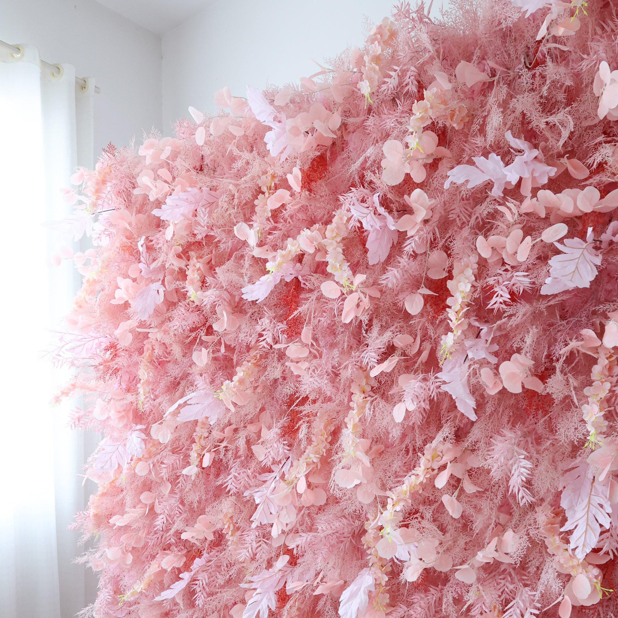 ValarFlower Blush Pink Floral Extravaganza Wall: A Dreamy, Romantic Masterpiece for Enchanting Celebrations VF-621