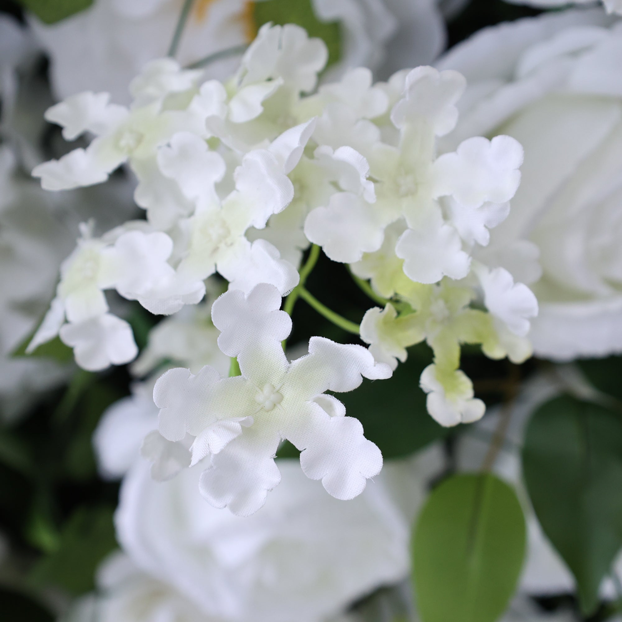 ValarFlower Pure White & Lush Green Floral Extravaganza Wall: A Serene, Elegant Masterpiece for Timeless Celebrations VF-612