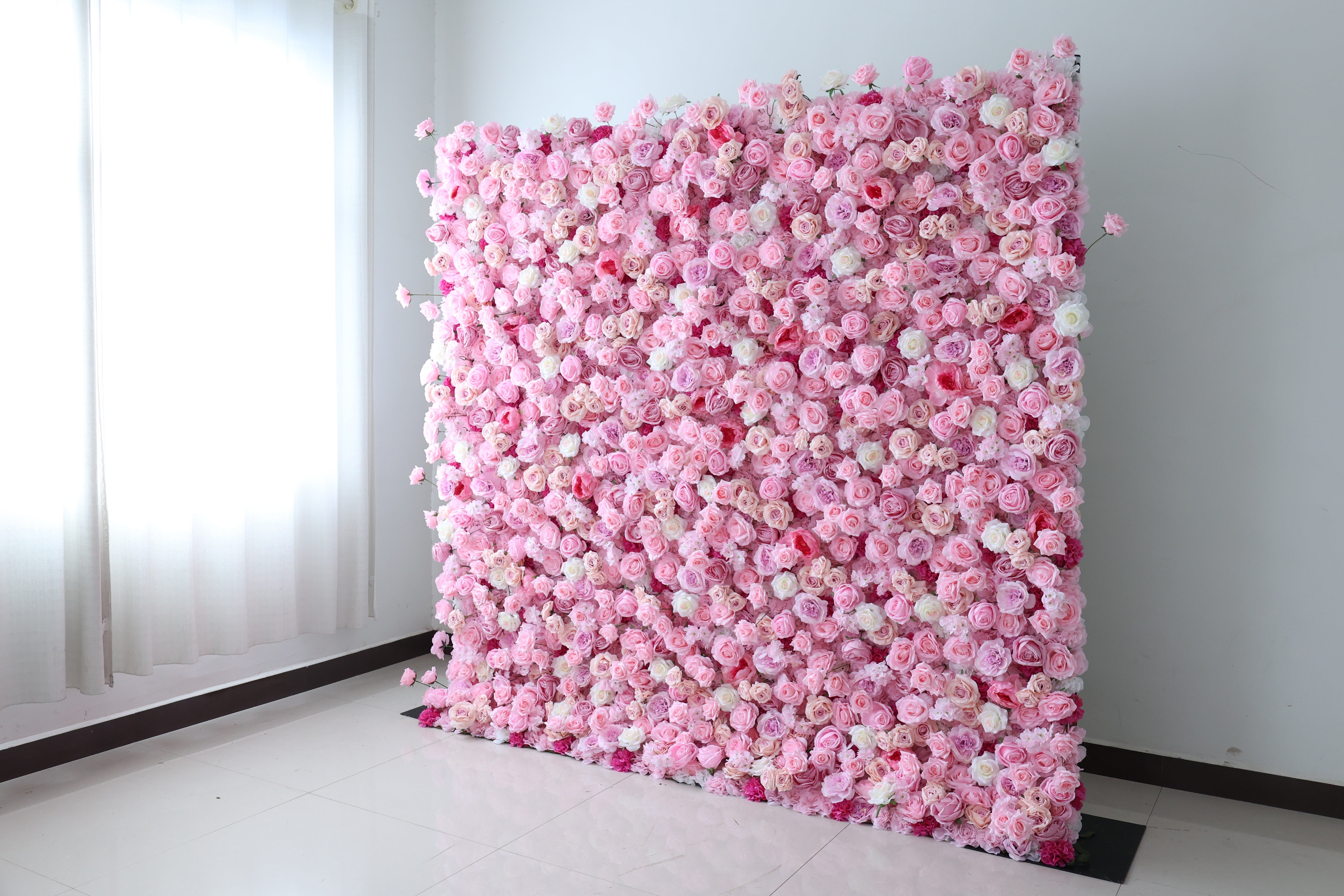 Valar Flower Roll Up Fabric Artificial Vivid Green Grass Wall Wedding Backdrop, Decoración Floral para Fiesta, Fotografía de Eventos-VF-426