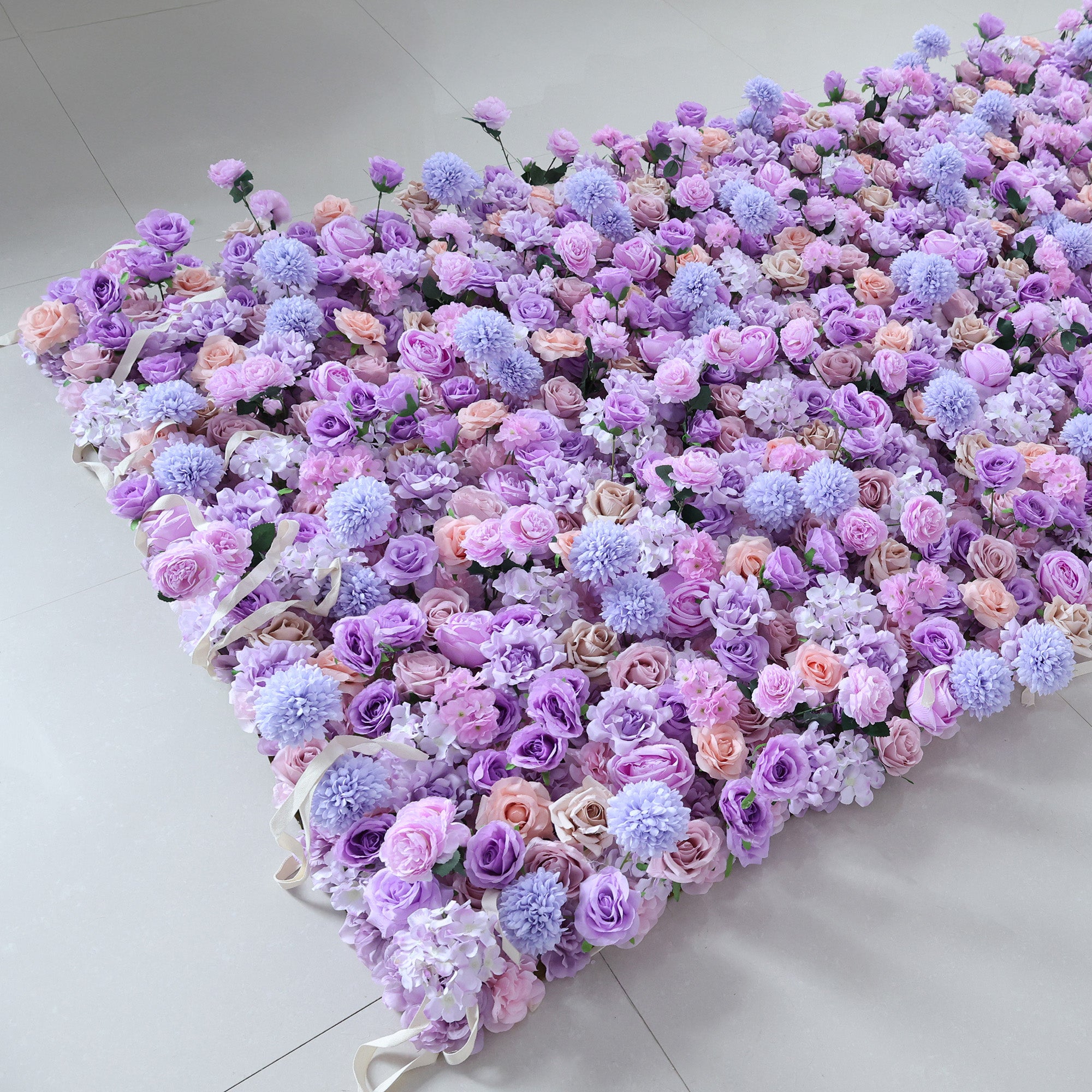 ValarFlower Lavender & Lilac Floral Symphony Flower Wall: A Dreamy Purple Haven for Enchanting Celebrations-VF-515