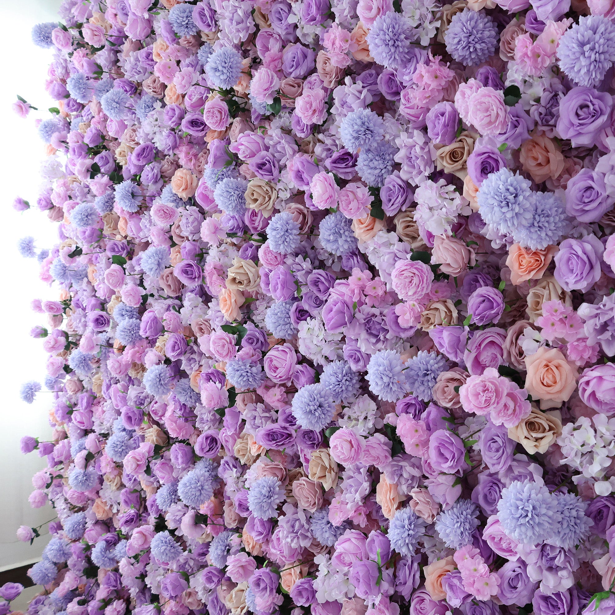 ValarFlower Lavender & Lilac Floral Symphony Flower Wall: A Dreamy Purple Haven for Enchanting Celebrations-VF-515