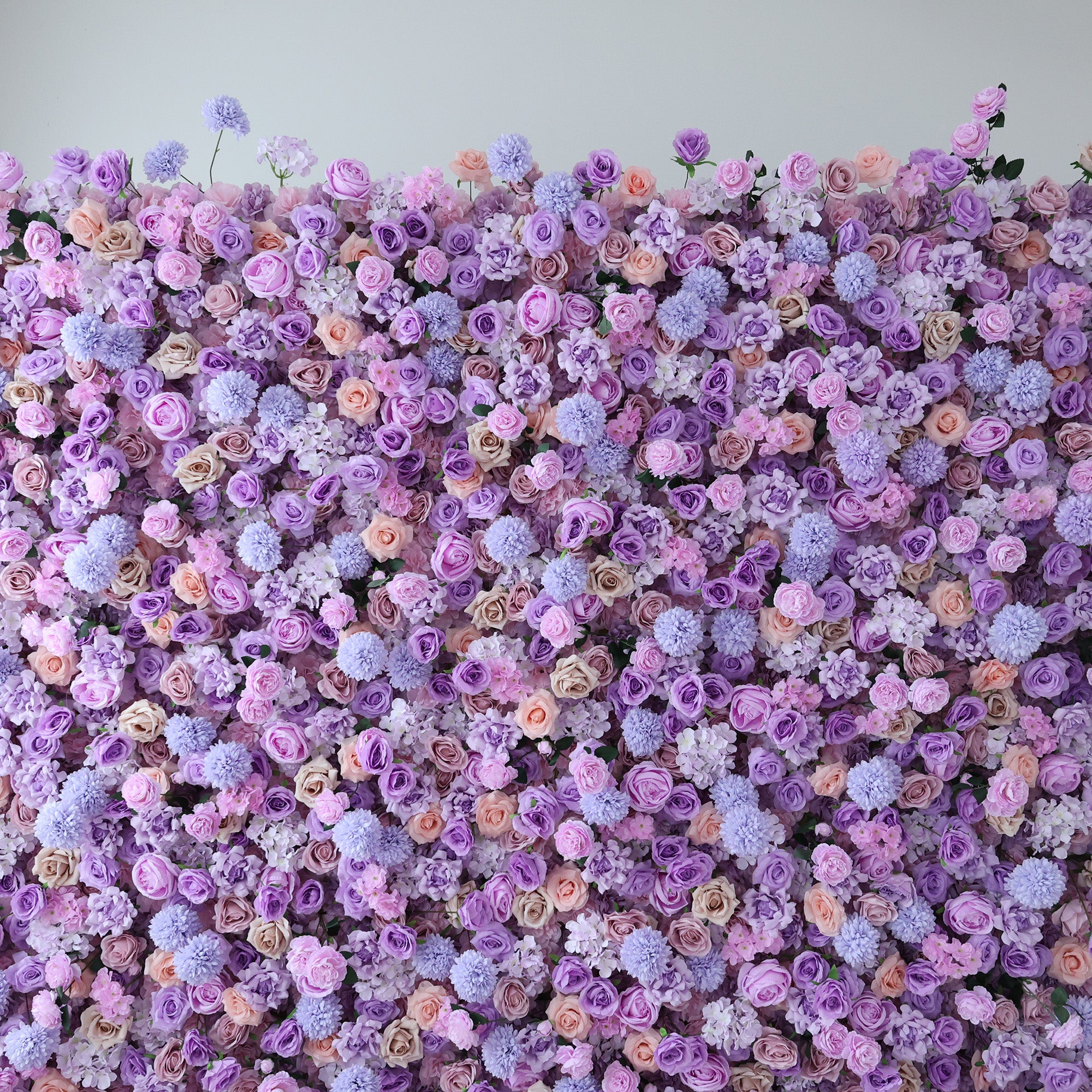 ValarFlower Lavender & Lilac Floral Symphony Flower Wall: A Dreamy Purple Haven for Enchanting Celebrations-VF-515