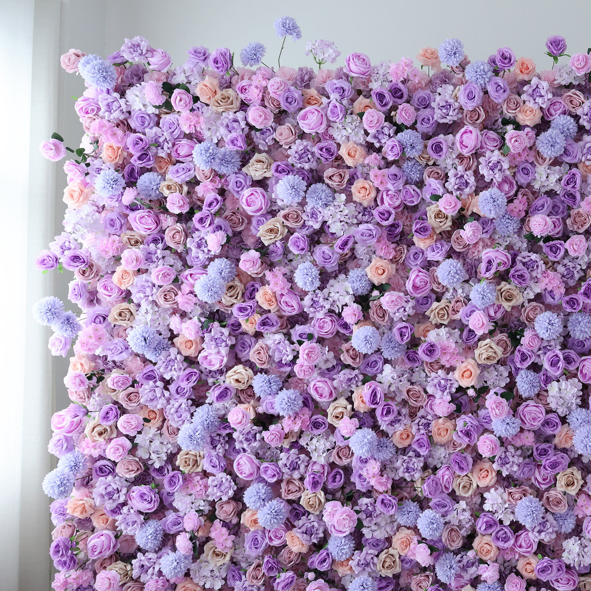 ValarFlower Lavender & Lilac Floral Symphony Flower Wall: A Dreamy Purple Haven for Enchanting Celebrations-VF-515