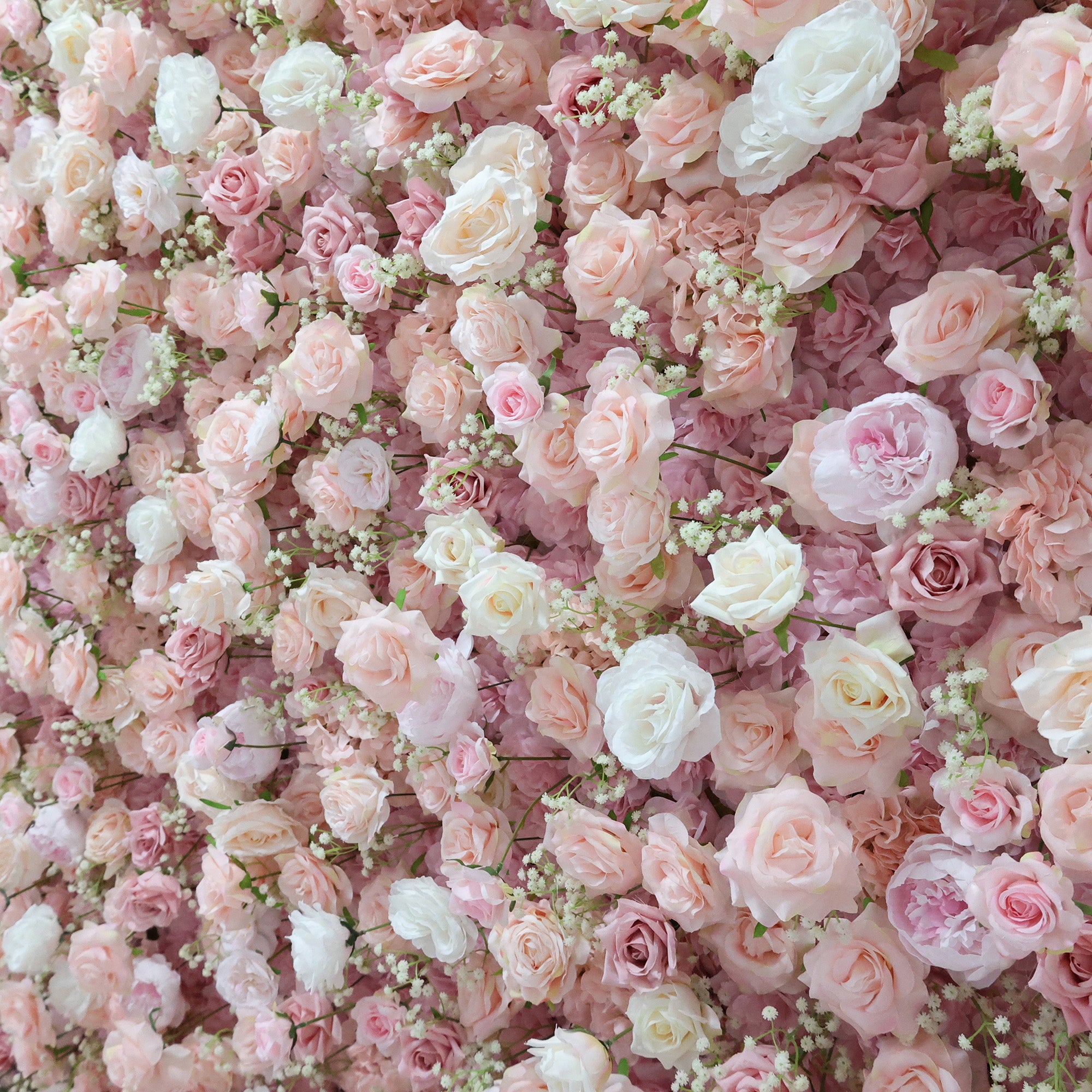 ValarFlower Blush & Ivory Rose Extravaganza Floral Wall: A Romantic & Dreamy Masterpiece for Enchanting Celebrations-VF-518