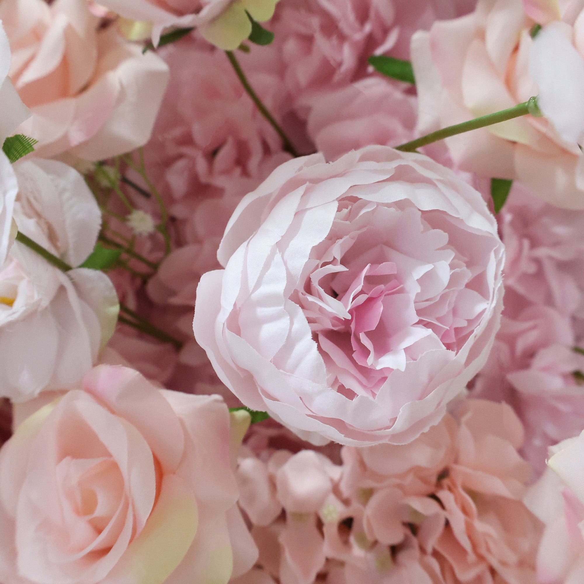 ValarFlower Blush & Ivory Rose Extravaganza Floral Wall: A Romantic & Dreamy Masterpiece for Enchanting Celebrations-VF-518