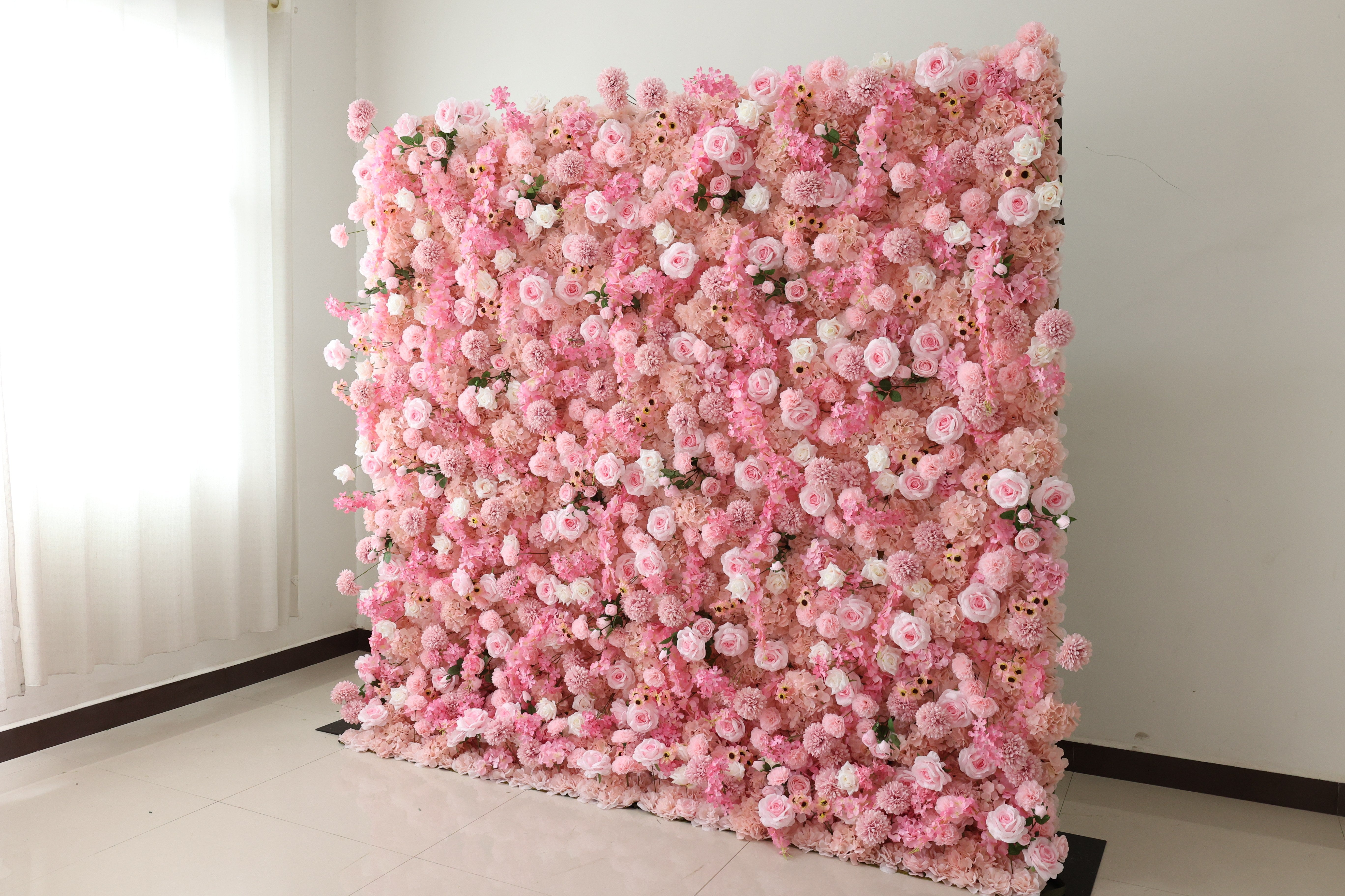 Valar Flower Roll Up Stoff, künstliches, leuchtend grünes Gras, Wand, Hochzeitskulisse, florale Partydekoration, Eventfotografie-VF-426 