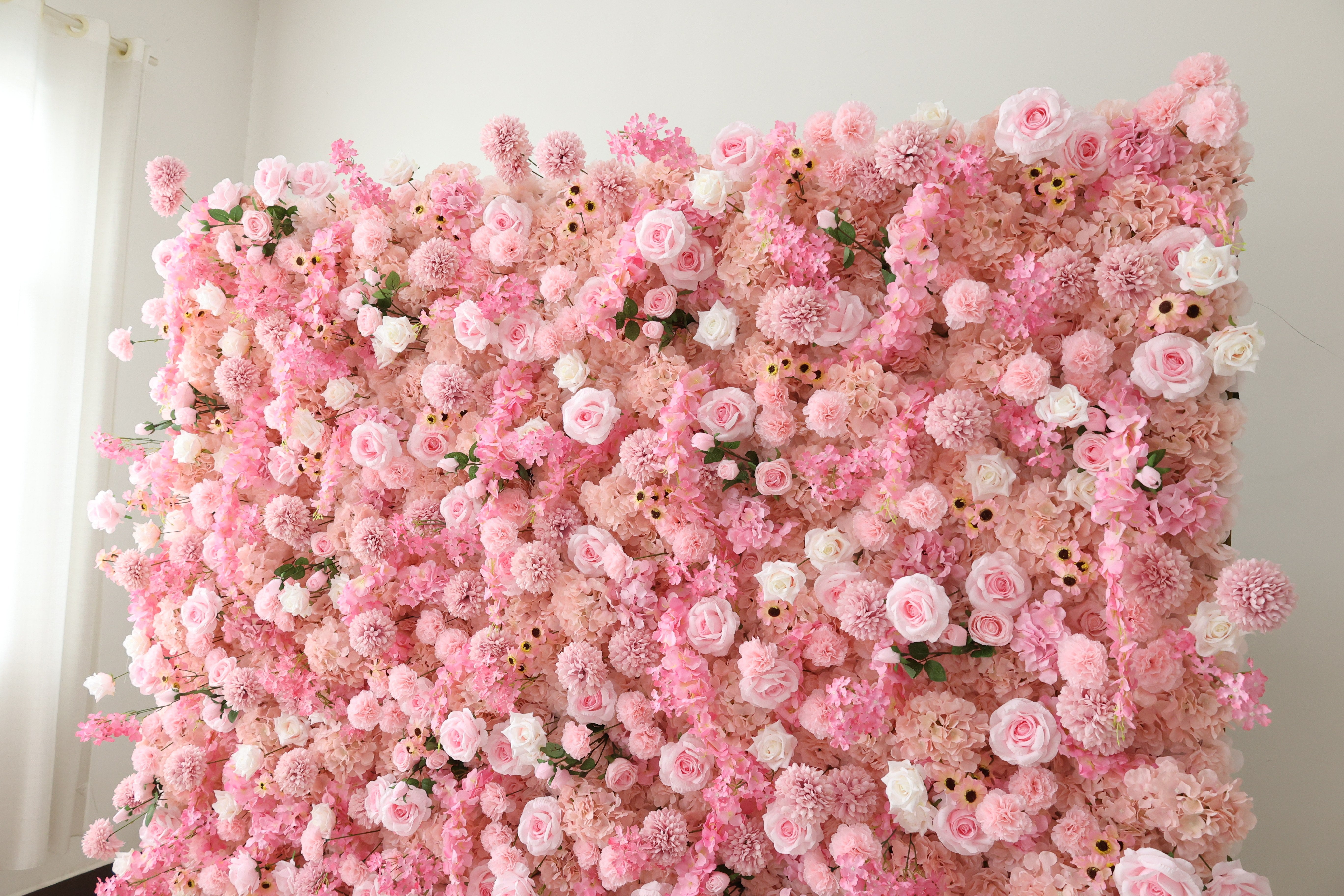 Valar Flower Roll Up Stoff, künstliches, leuchtend grünes Gras, Wand, Hochzeitskulisse, florale Partydekoration, Eventfotografie-VF-426 