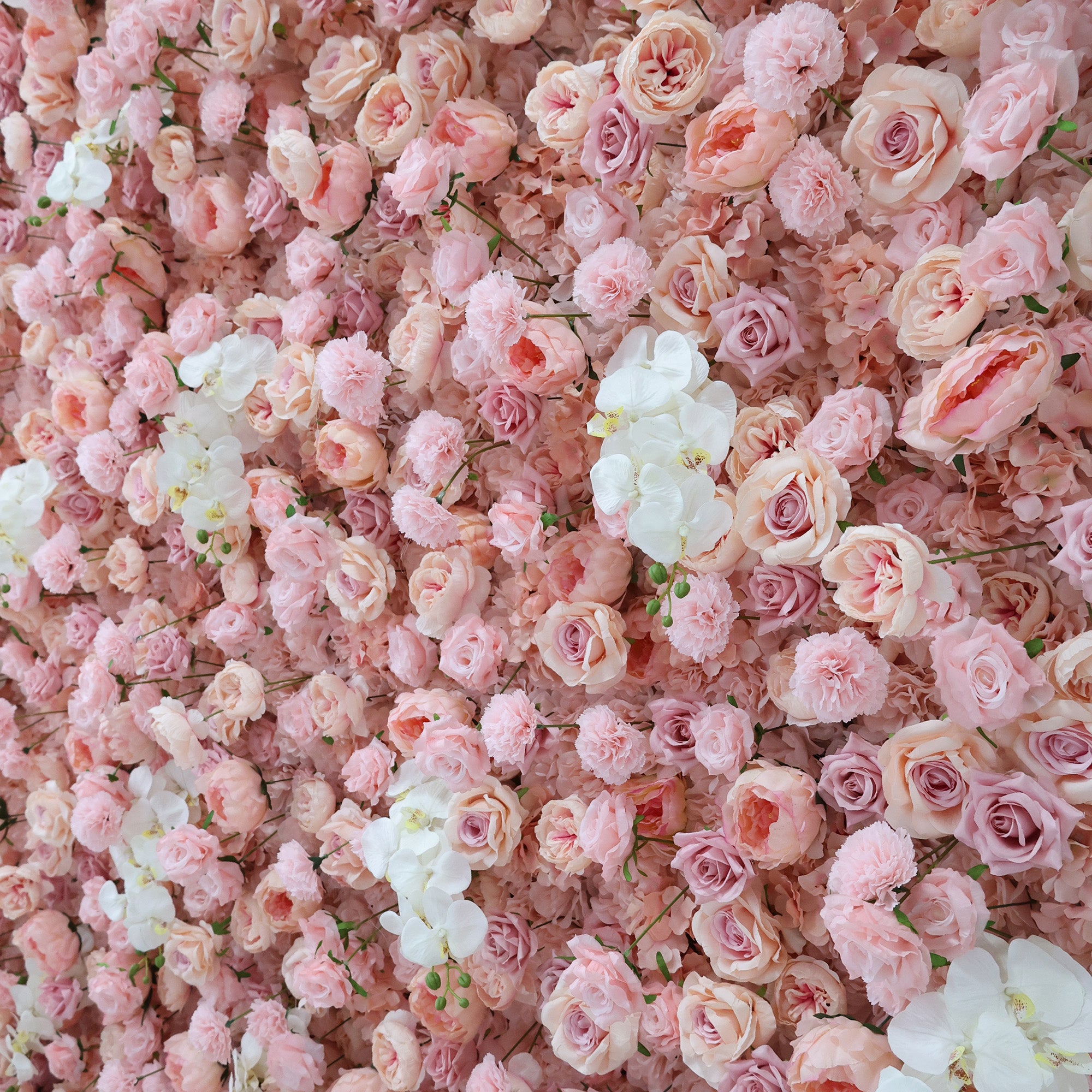 ValarFlower Blush & White Floral Extravaganza Wall: A Romantic, Dreamy Masterpiece for Enchanting Celebrations VF-550