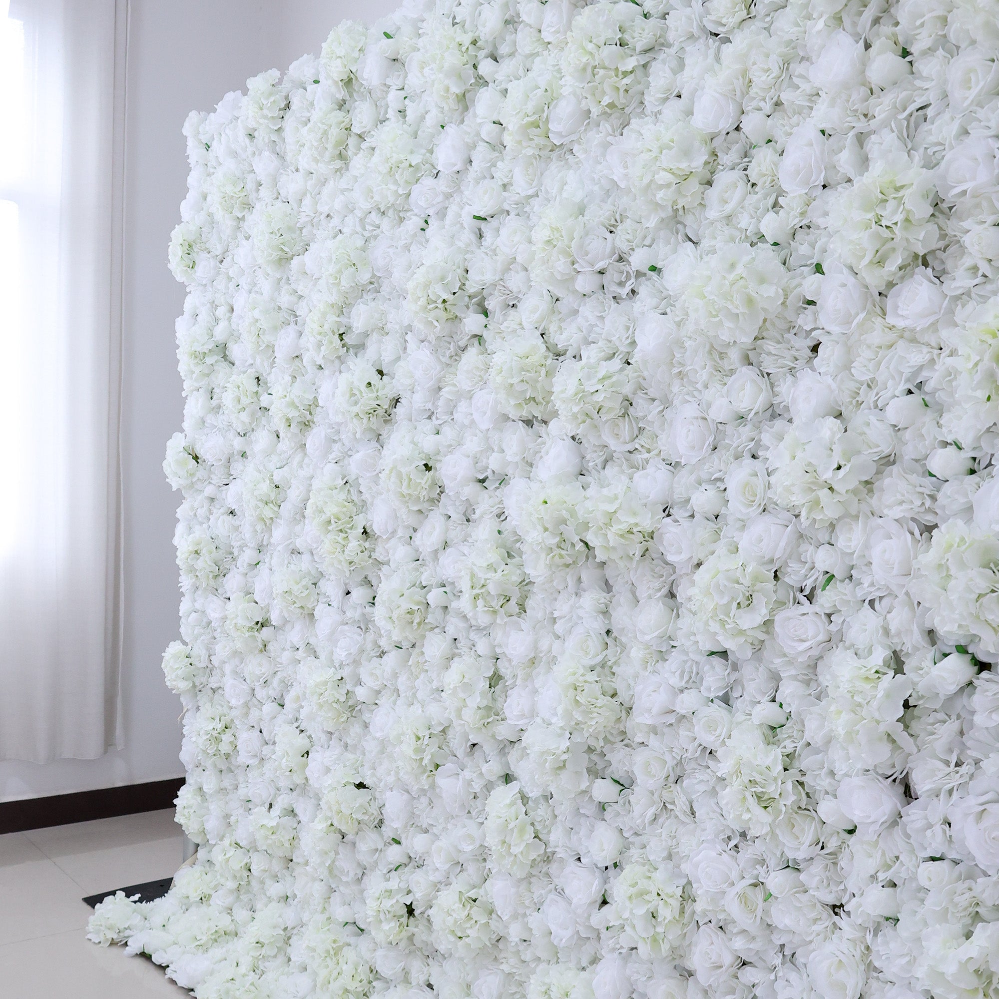 ValarFlower All - White Floral Wall: A Pure, Elegant Masterpiece for Timeless Celebrations VF-551