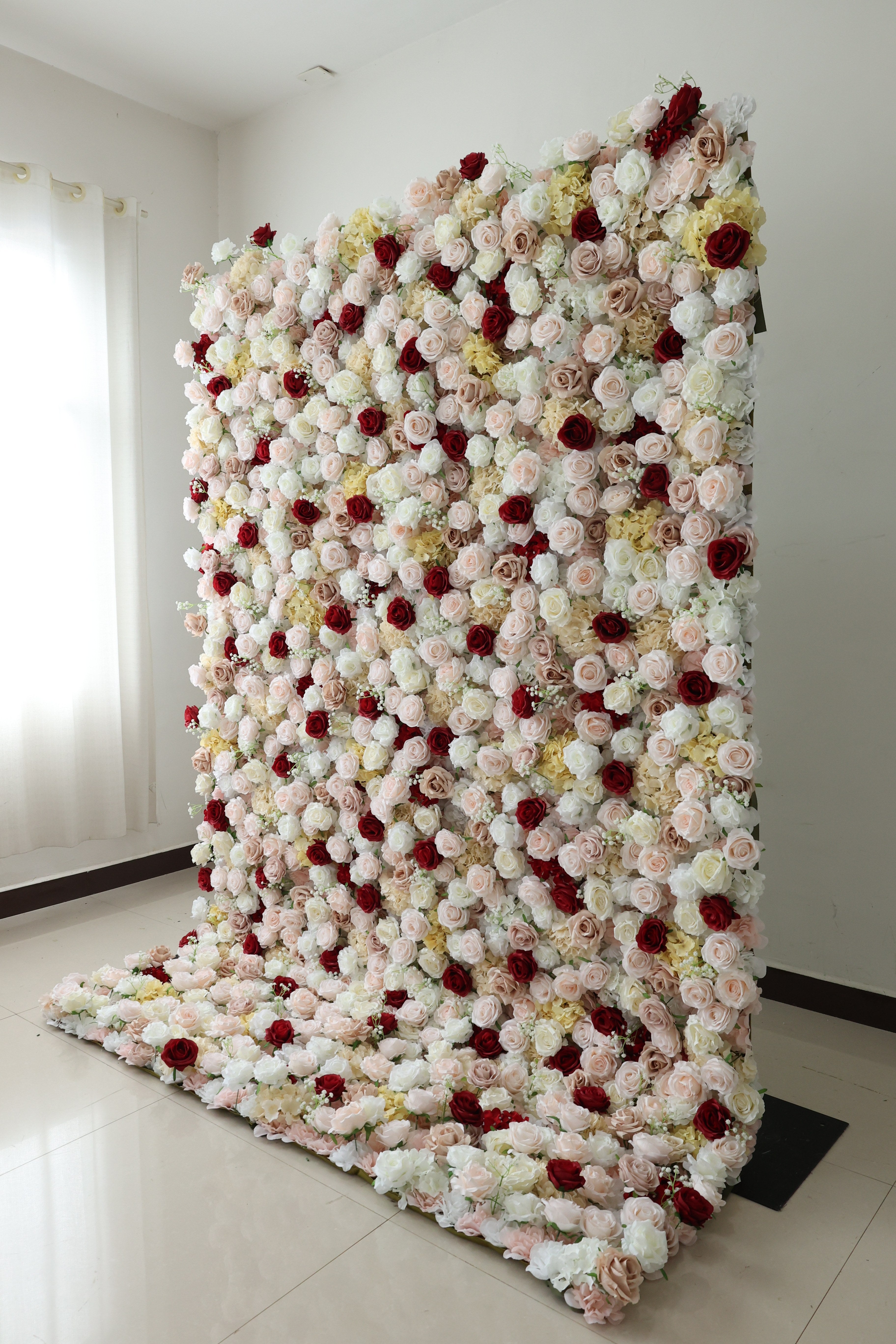 Valar Flower Roll Up Stoff, künstliches, leuchtend grünes Gras, Wand, Hochzeitskulisse, florale Partydekoration, Eventfotografie-VF-426 