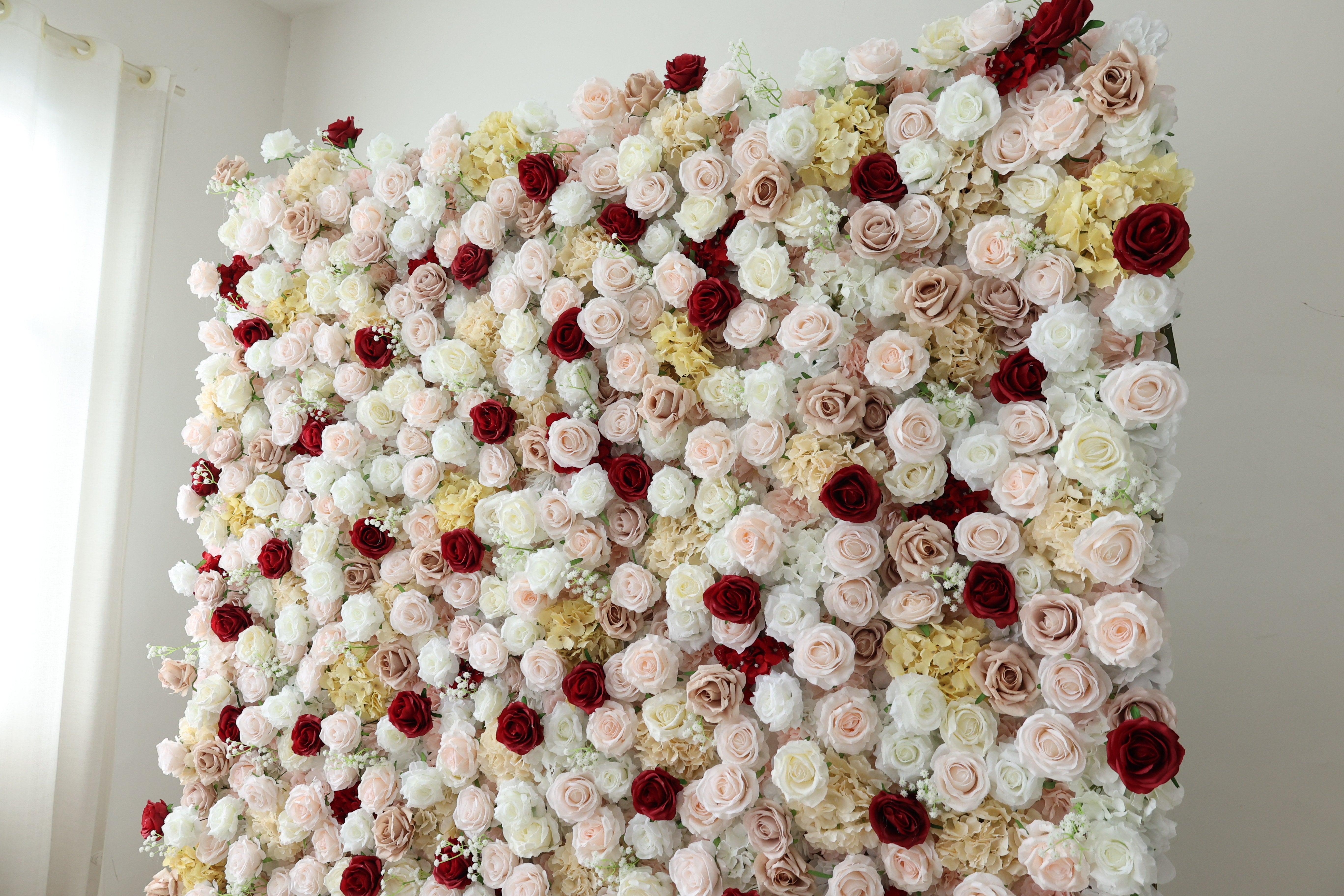 Valar Flower Roll Up Stoff, künstliches, leuchtend grünes Gras, Wand, Hochzeitskulisse, florale Partydekoration, Eventfotografie-VF-426 